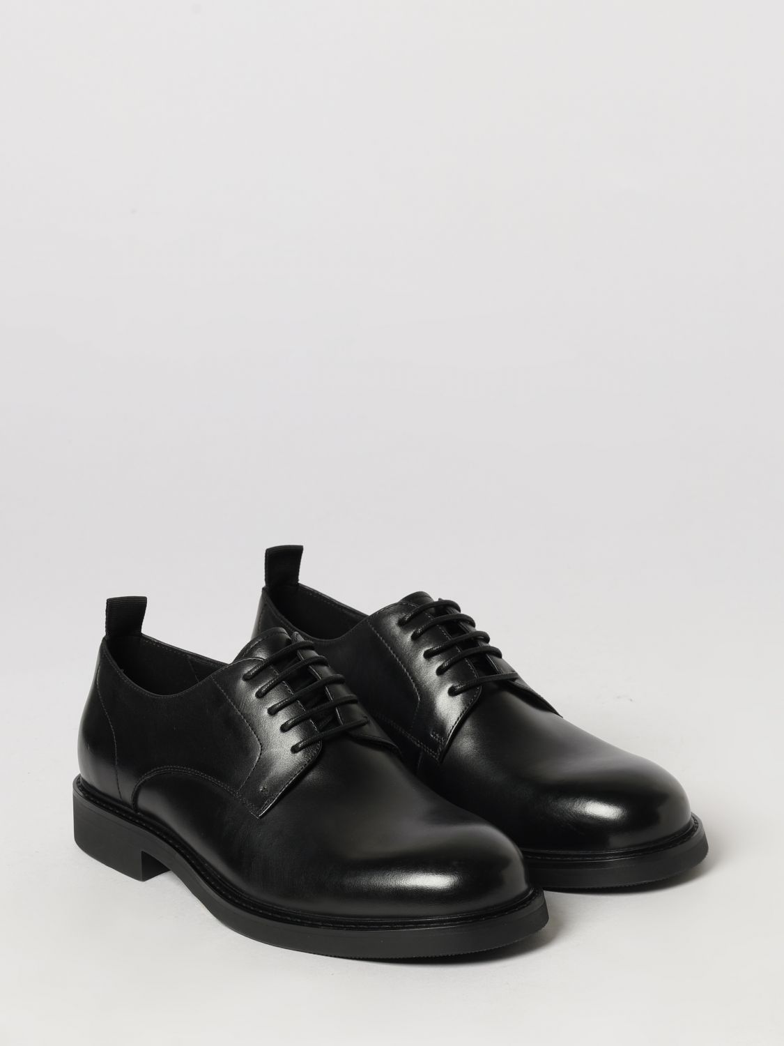 MANUEL RITZ SCARPE STRINGATE: Scarpe Derby Manuel Ritz in pelle di vitello liscia con tirante posteriore, Nero - Img 2