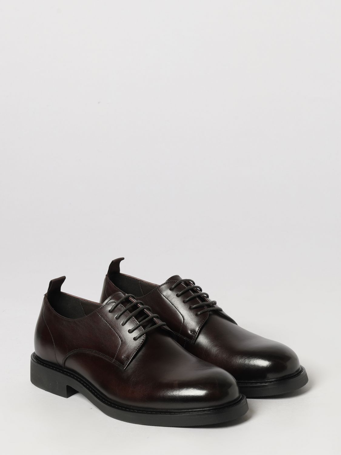 MANUEL RITZ SCARPE STRINGATE: Scarpe Derby Manuel Ritz in pelle di vitello liscia con tirante posteriore, Marrone - Img 2
