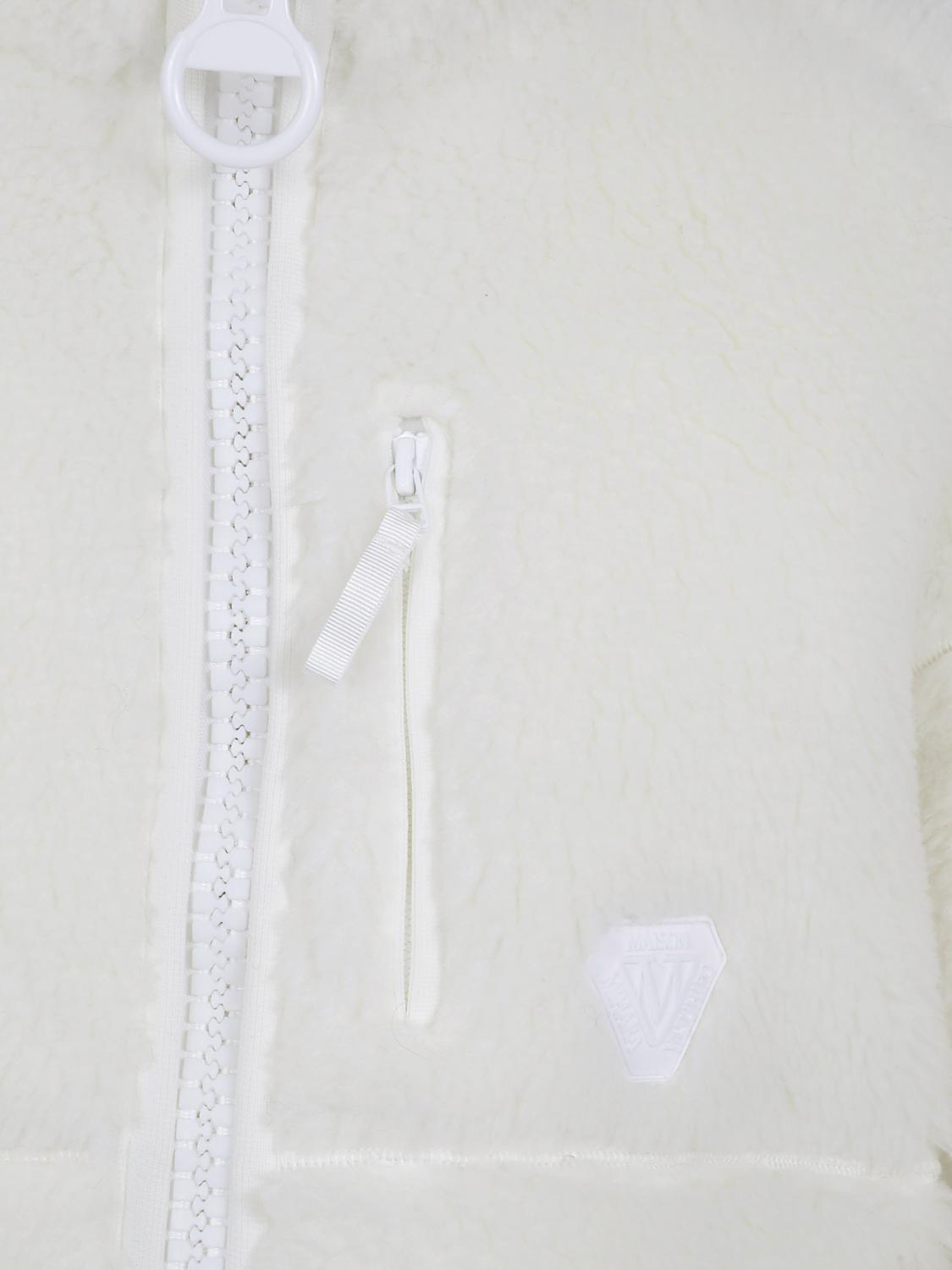 MAISON MIHARA YASUHIRO 外套: MAISON MIHARA YASUHIRO 高领刺绣徽标抓绒夹克, 白色 - Img 4