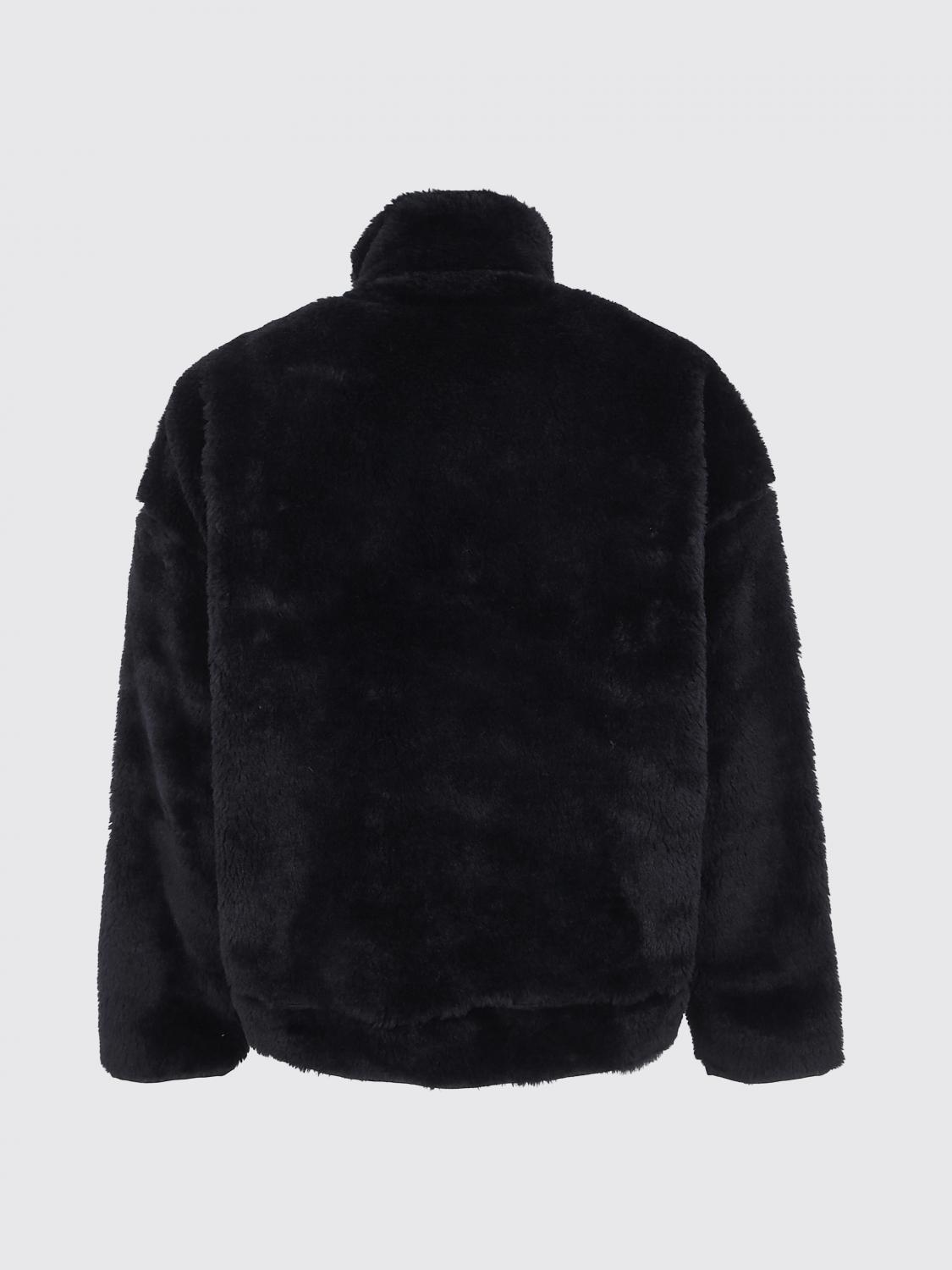MAISON MIHARA YASUHIRO 外套: MAISON MIHARA YASUHIRO 高领刺绣徽标抓绒夹克, 黑色 - Img 3