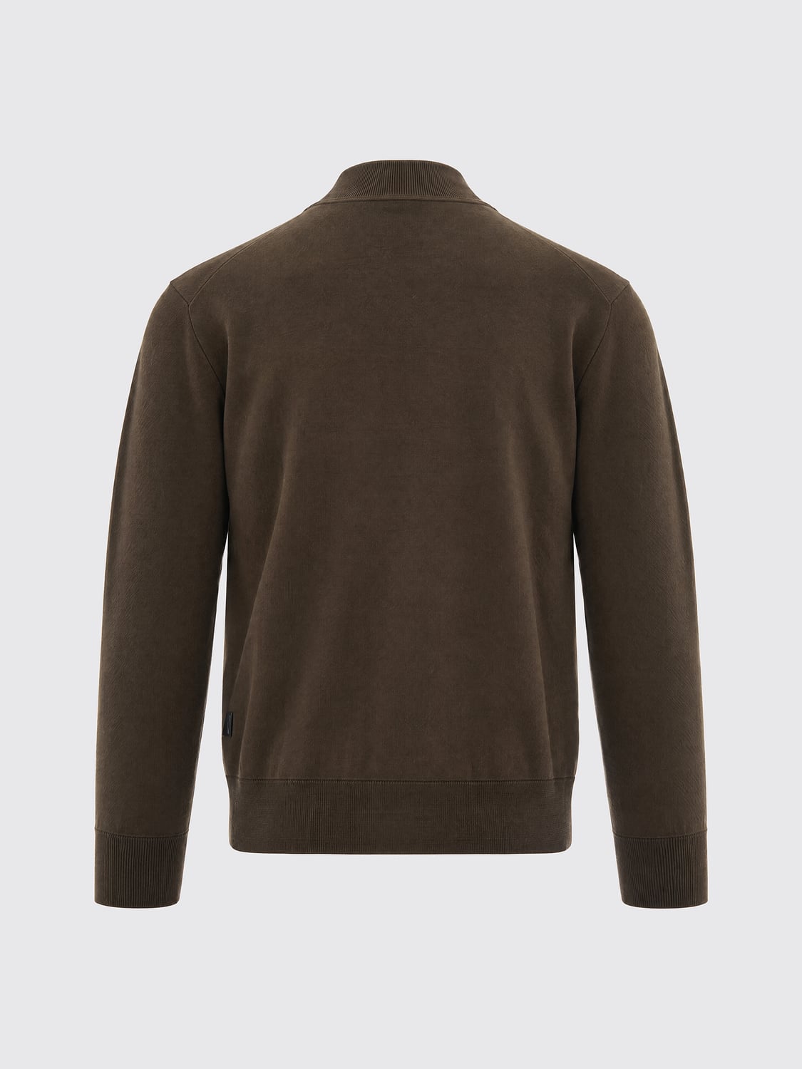 PAOLO PECORA SWEATER: Paolo Pecora Wool and Cotton Zip-Up Cardigan with Bomber Collar, Brown - Img 3