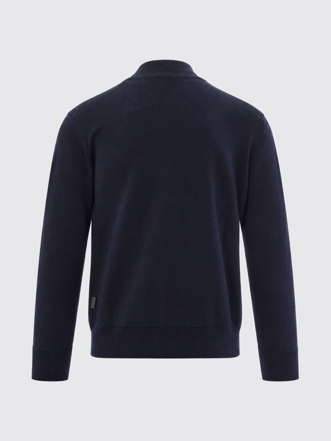 PAOLO PECORA PULL: Cardigan zippé Paolo Pecora en laine et coton avec col bomber, Bleu Marine - Img 3