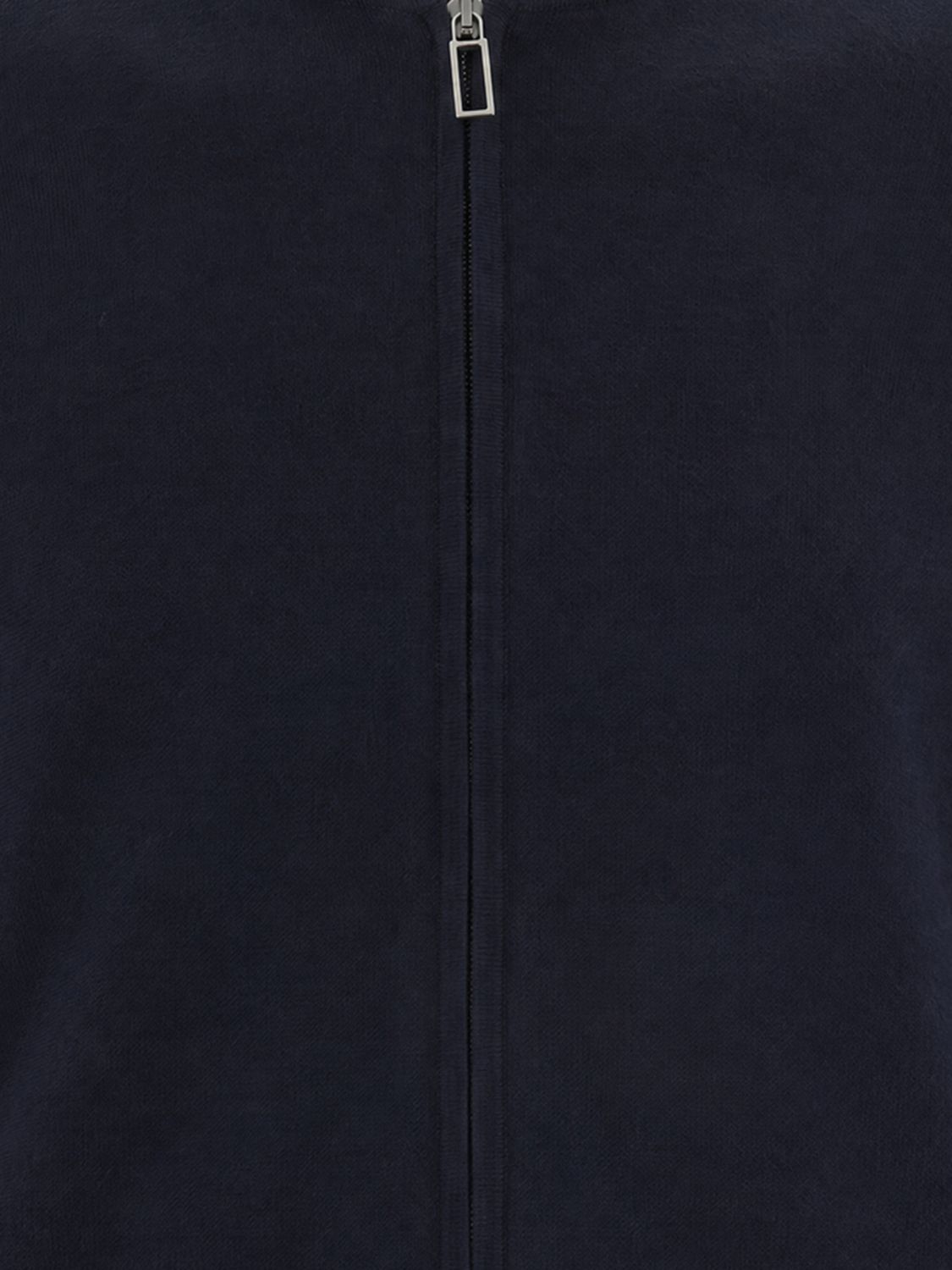 PAOLO PECORA PULL: Cardigan zippé Paolo Pecora en laine et coton avec col bomber, Bleu Marine - Img 4