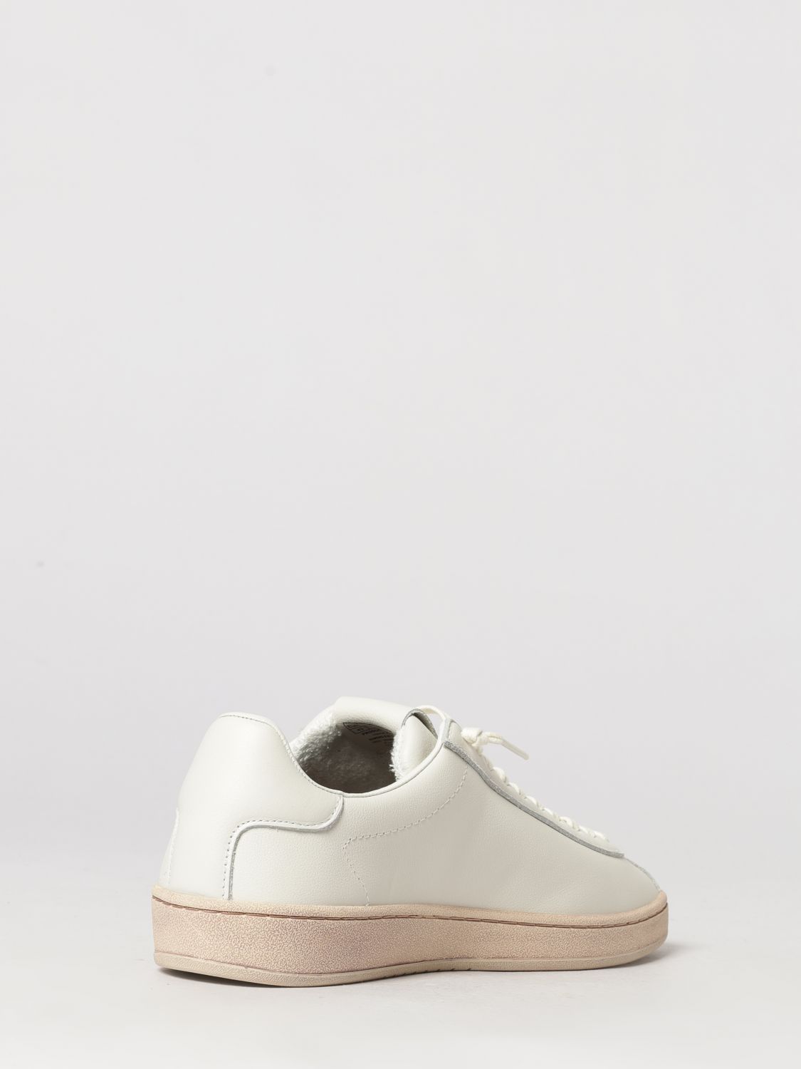 SUN68 SNEAKERS: Low-Top-Ledersneaker SUN68 mit gepolstertem Knöchel und geprägtem Logo, Yellow Cream - Img 3