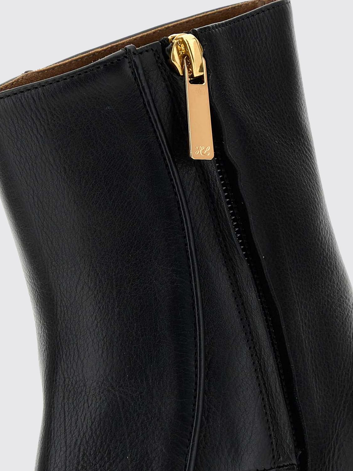 HERBERT LEVINE BOOTS: Herbert Levine Calfskin Ankle Boots with Square Toe and Zip Closure, Black - Img 2