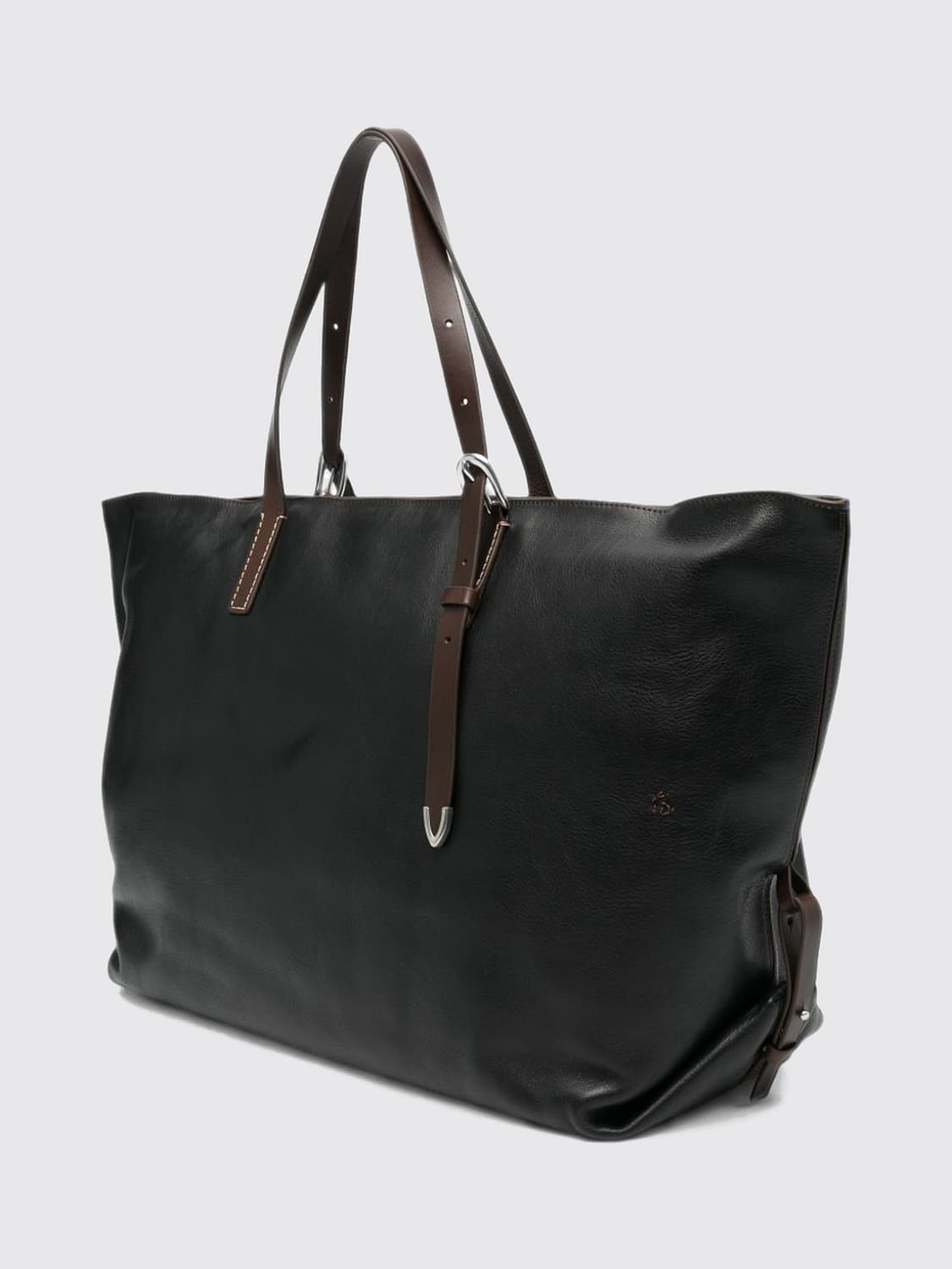 PAUL SMITH TRAVEL BAG: Cowhide Leather Travel Bag Paul Smith with Double Handle and Embossed Logo, Black - Img 3