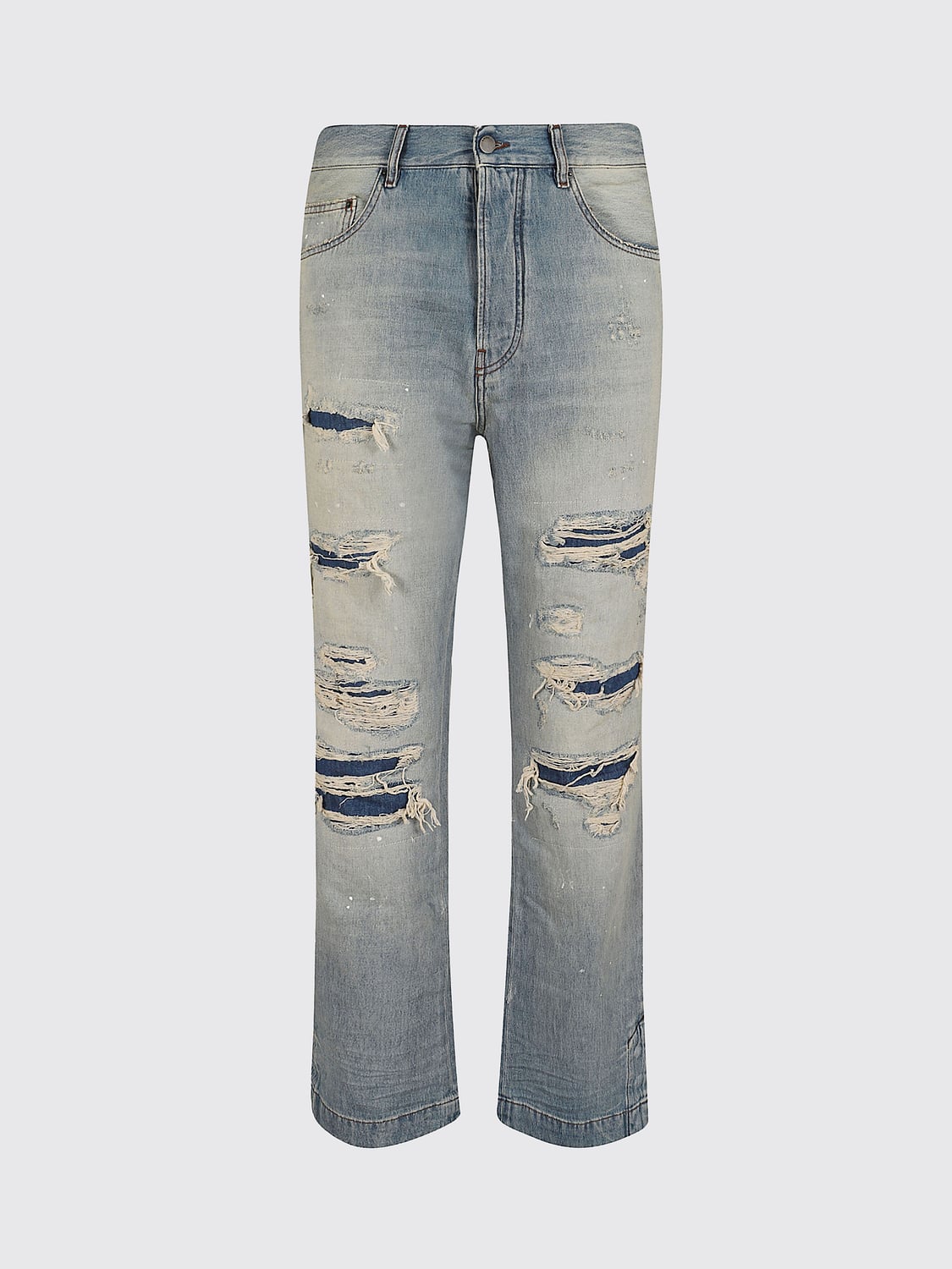 AMIRI JEANS: Jeans straight fit Amiri in denim di cotone con effetto usurato, Blue - Img 2
