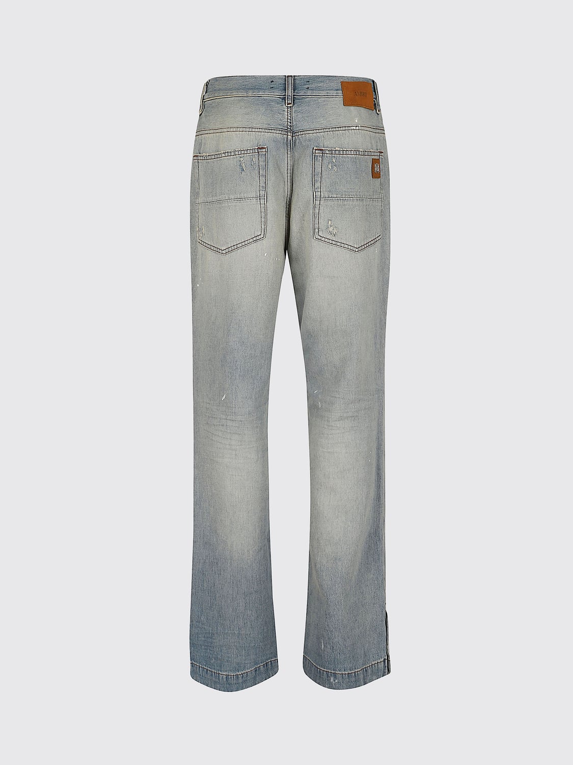 AMIRI JEANS: Jeans straight fit Amiri in denim di cotone con effetto usurato, Blue - Img 3