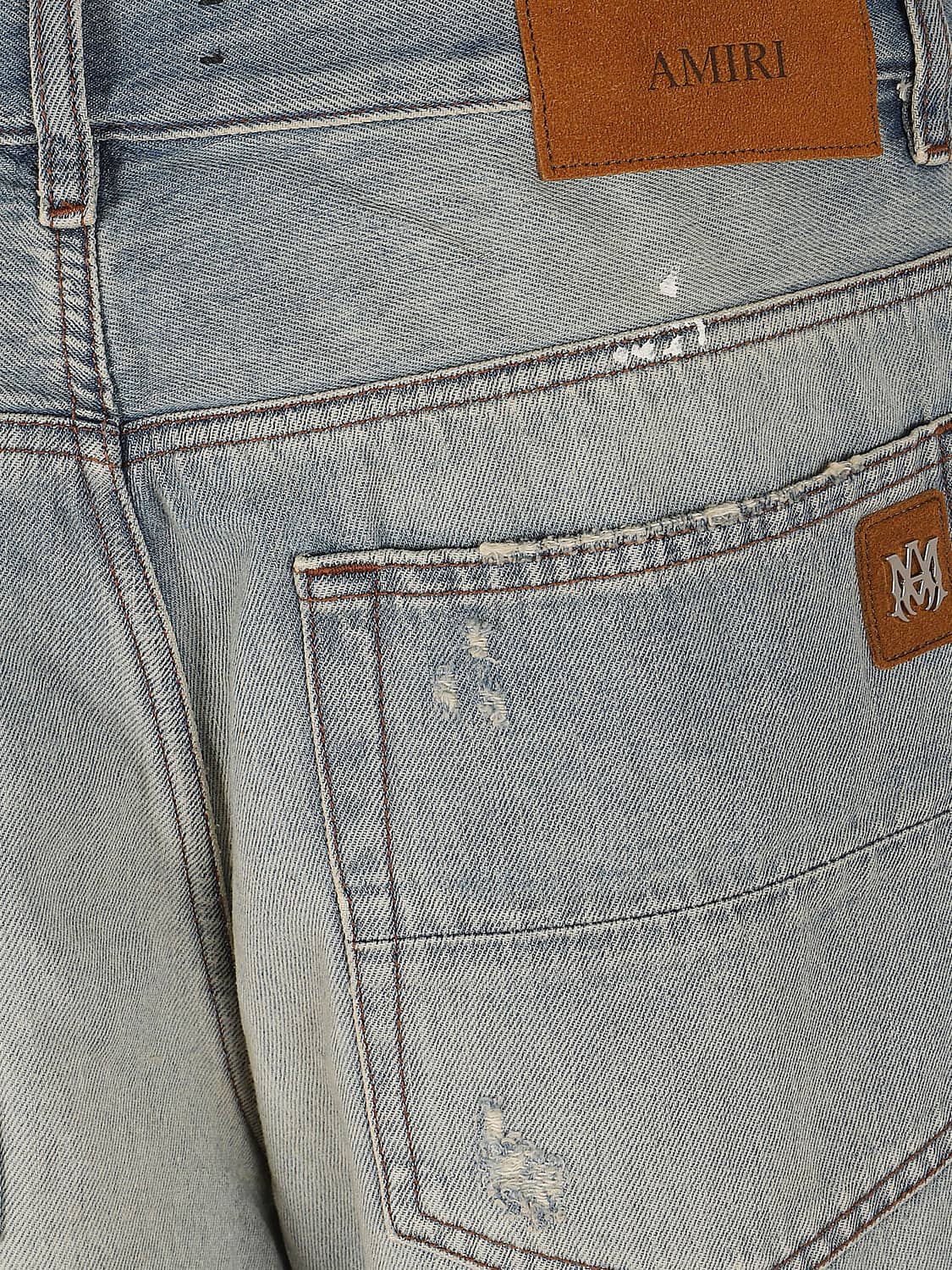 AMIRI JEANS: Jeans straight fit Amiri in denim di cotone con effetto usurato, Blue - Img 4