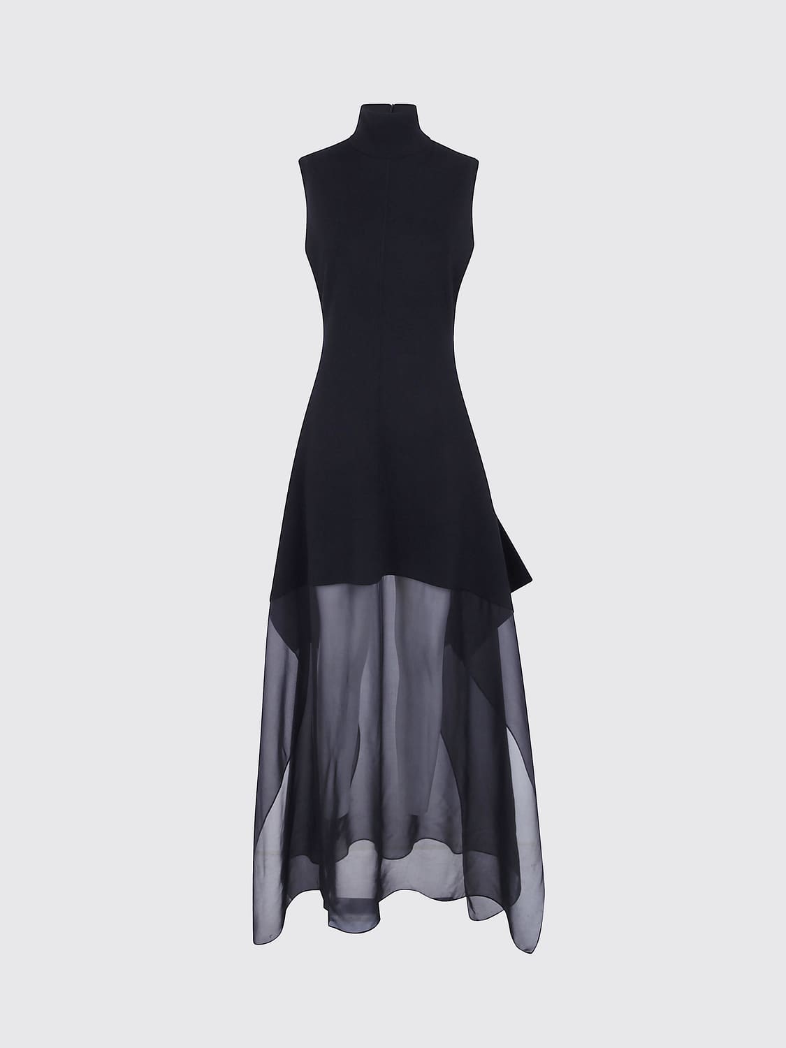 SPORTMAX VESTIDO: Vestido de noche largo sin mangas con cuello alto Sportmax en seda y viscosa, Negro - Img 2
