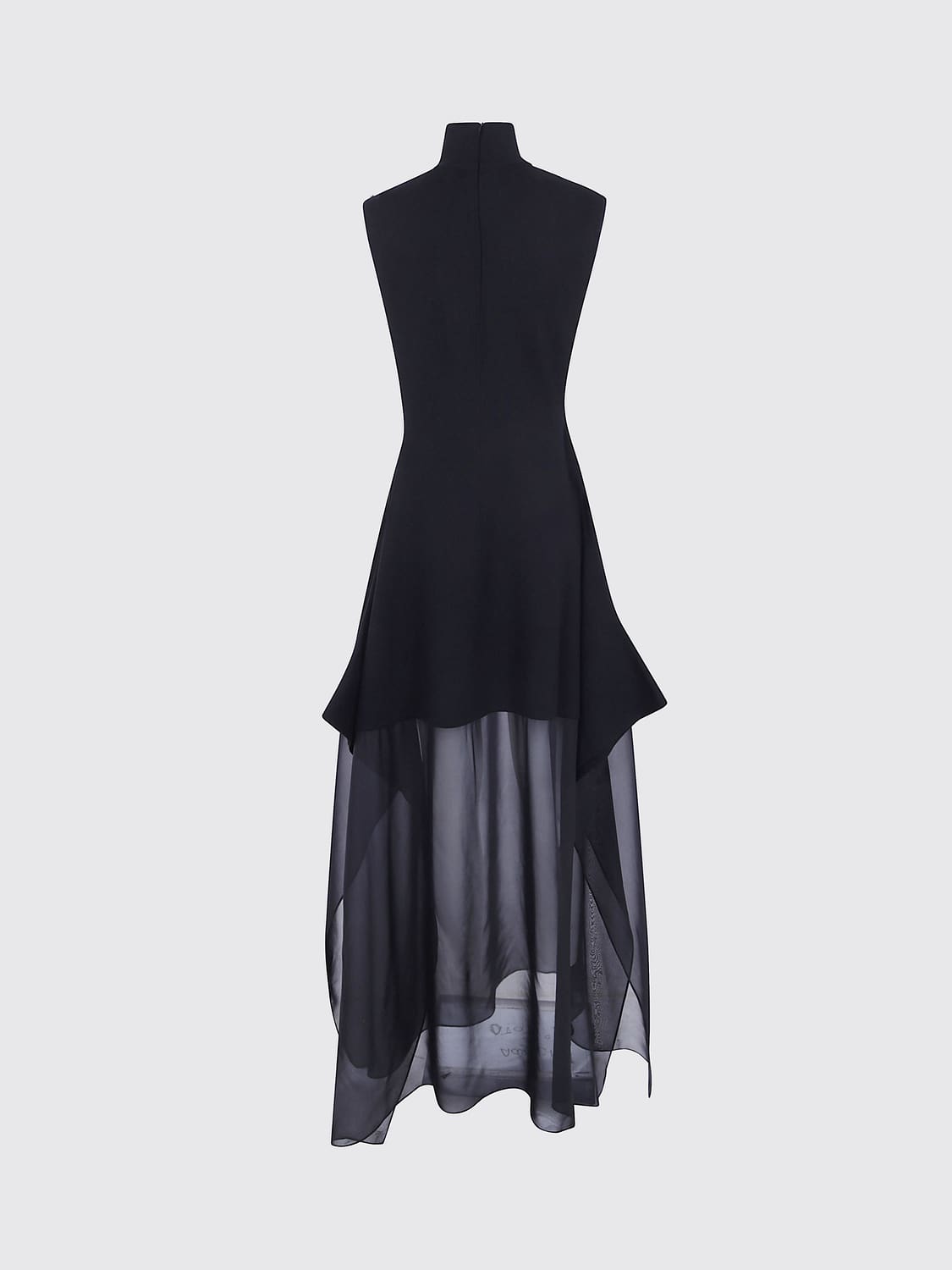 SPORTMAX VESTIDO: Vestido de noche largo sin mangas con cuello alto Sportmax en seda y viscosa, Negro - Img 3