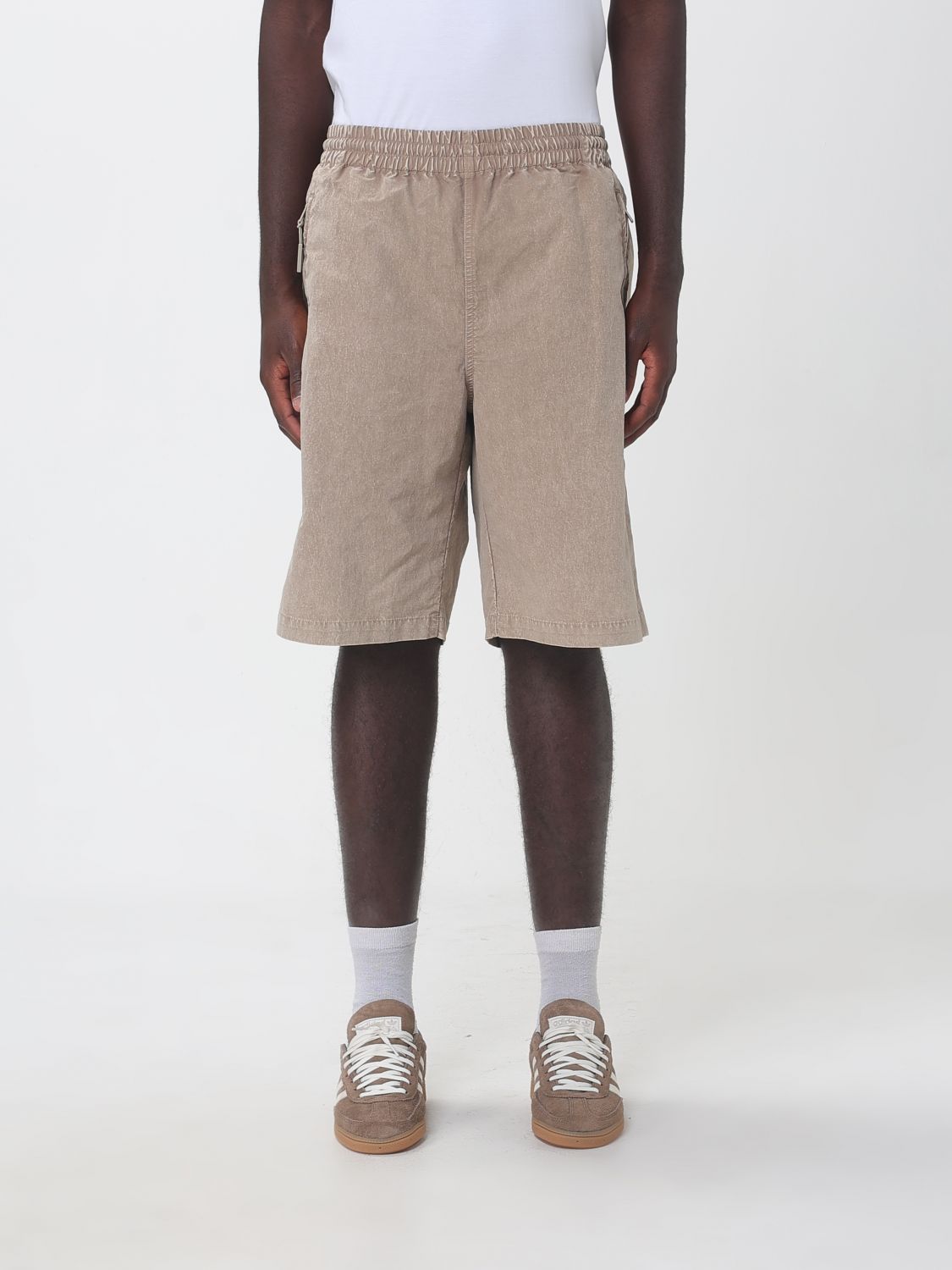 DIESEL SHORTS: P-Theck Nylon Sport Shorts Diesel with Elasticated Waist, Beige - Img 1