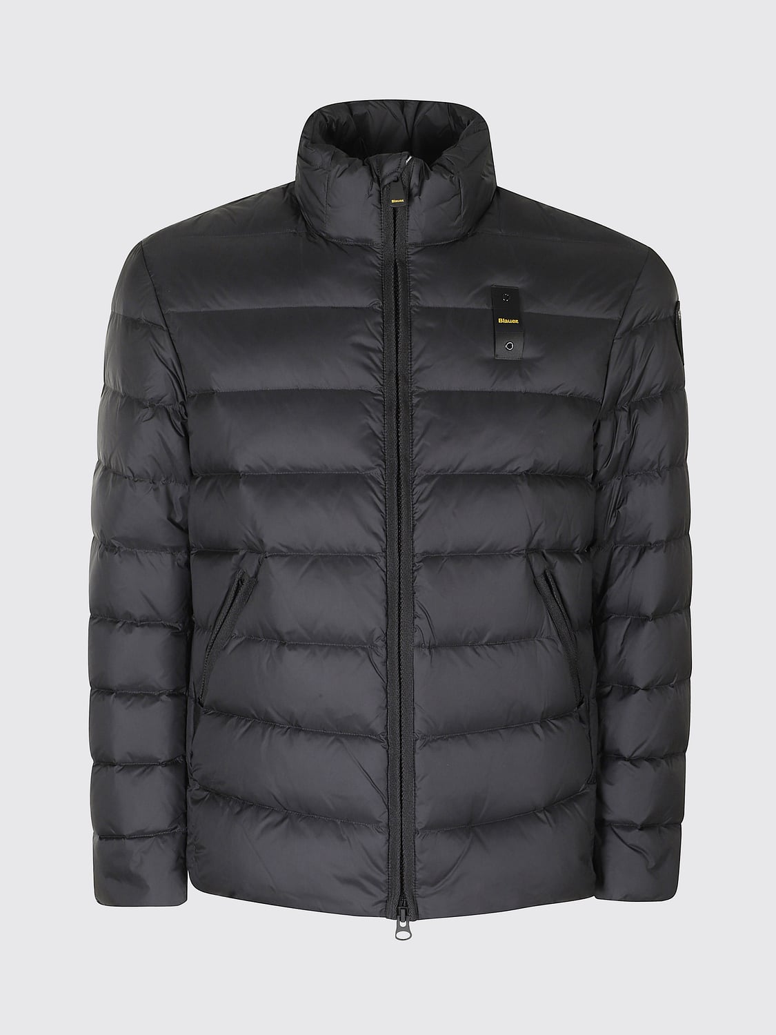 BLAUER JACKET: Quilted Nylon Short Puffer Jacket Blauer with High Neck, Black - Img 2