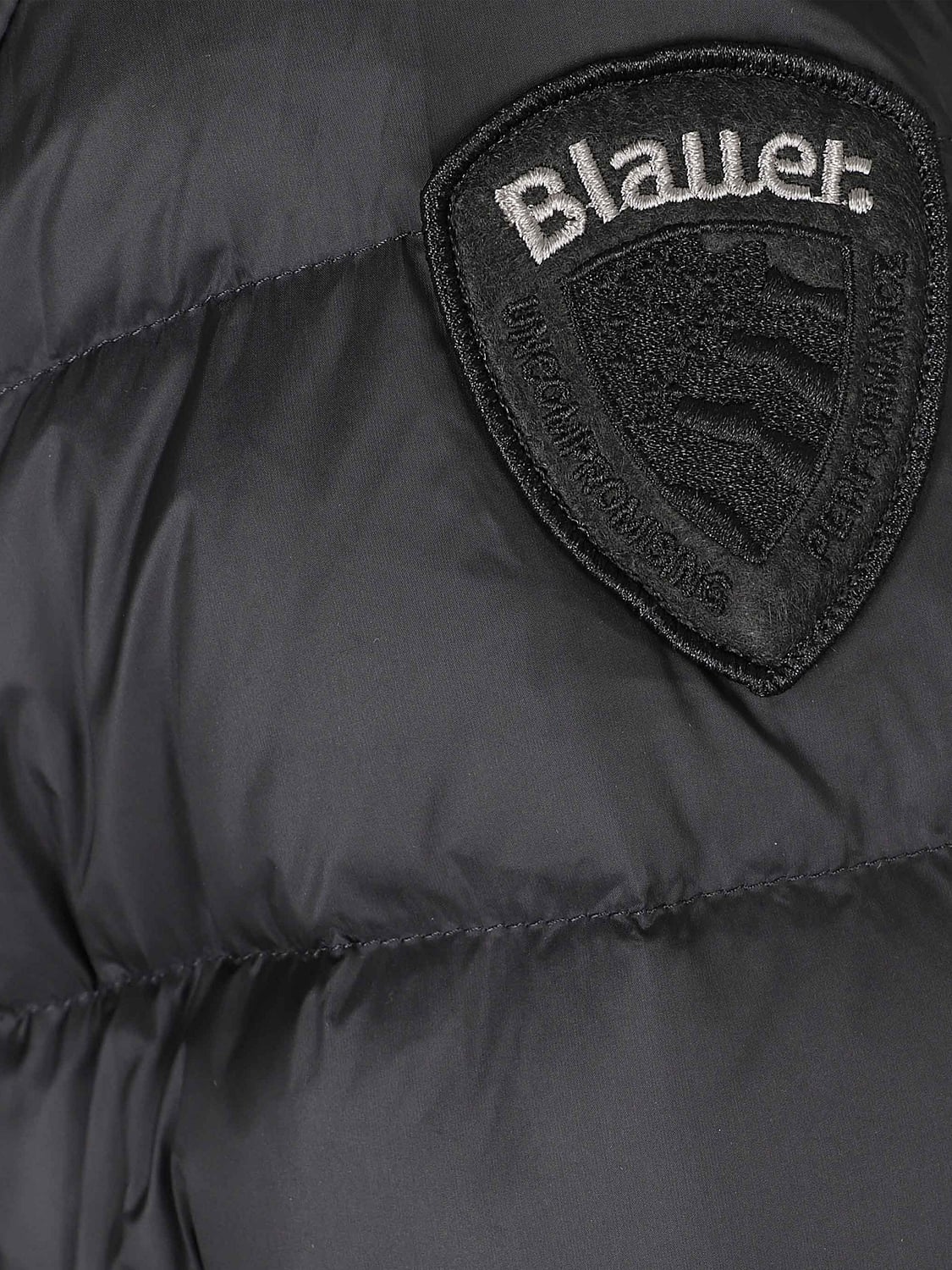 BLAUER JACKET: Quilted Nylon Short Puffer Jacket Blauer with High Neck, Black - Img 4