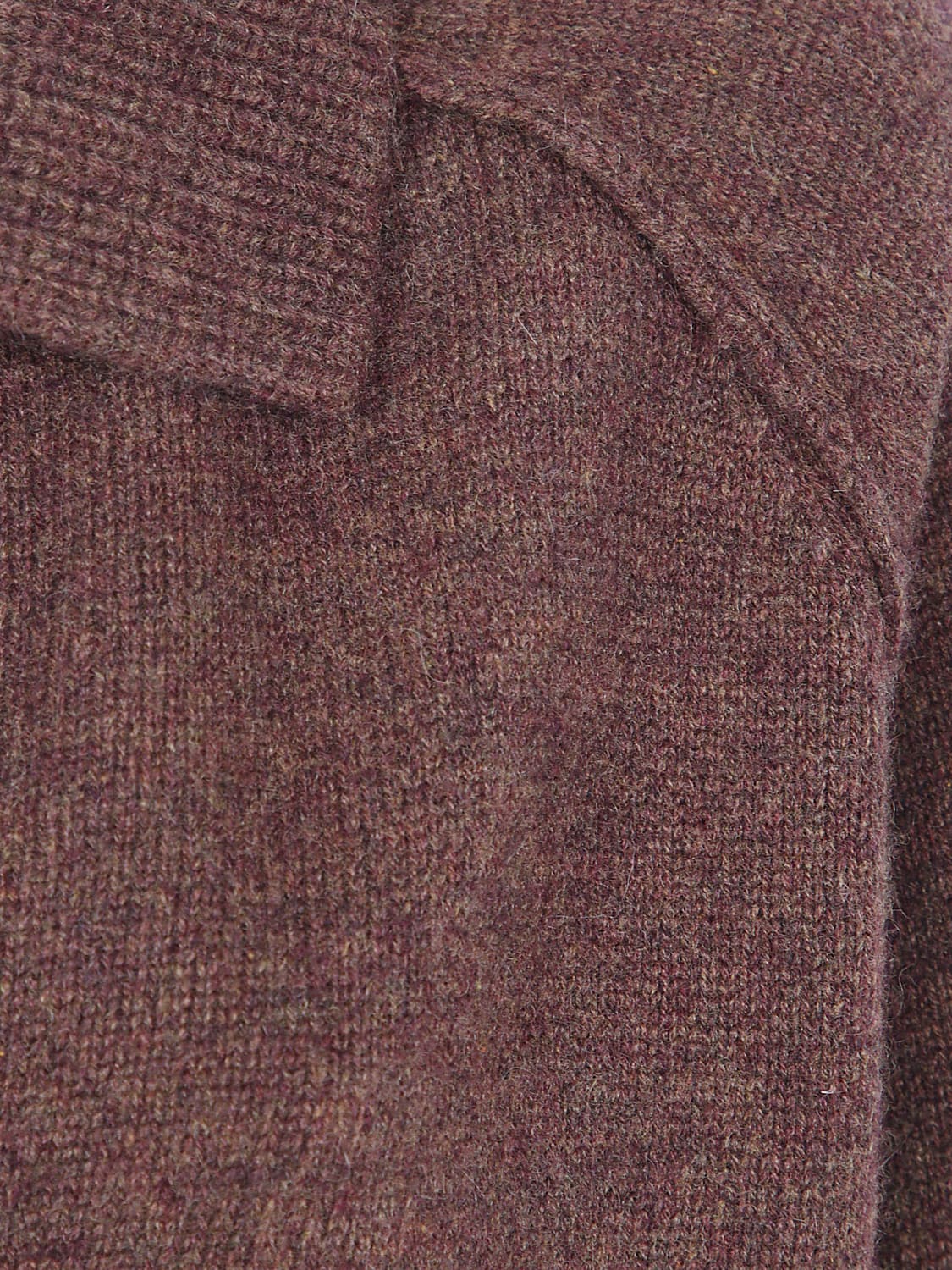 KUJTEN POLO: Polo Kujten à manches longues en maille 100% cachemire avec col en V, Marron - Img 4