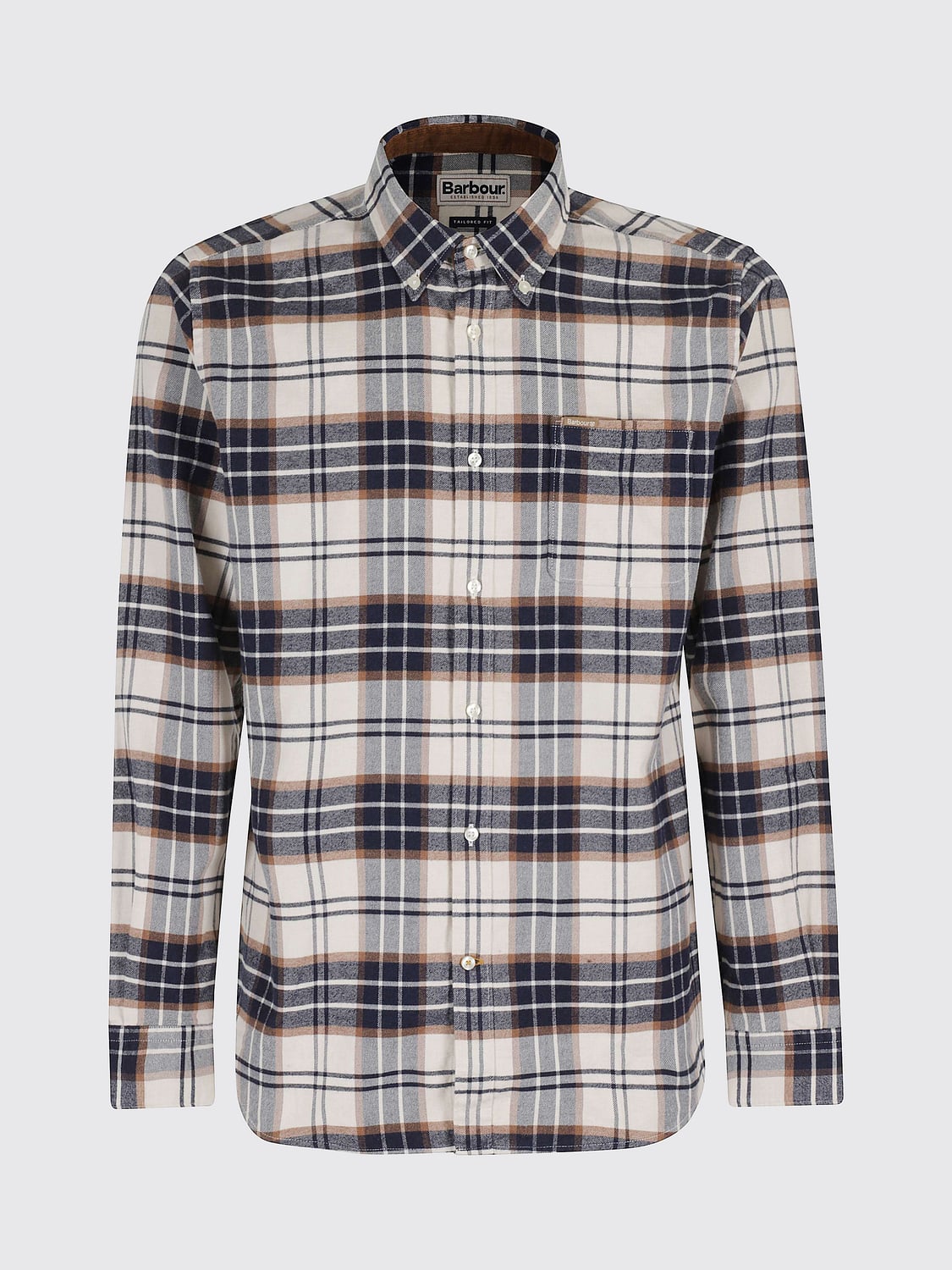 BARBOUR HEMD: Langärmeliges kariertes Baumwoll-Freizeithemd Barbour mit Button-Down-Kragen, Nude - Img 2