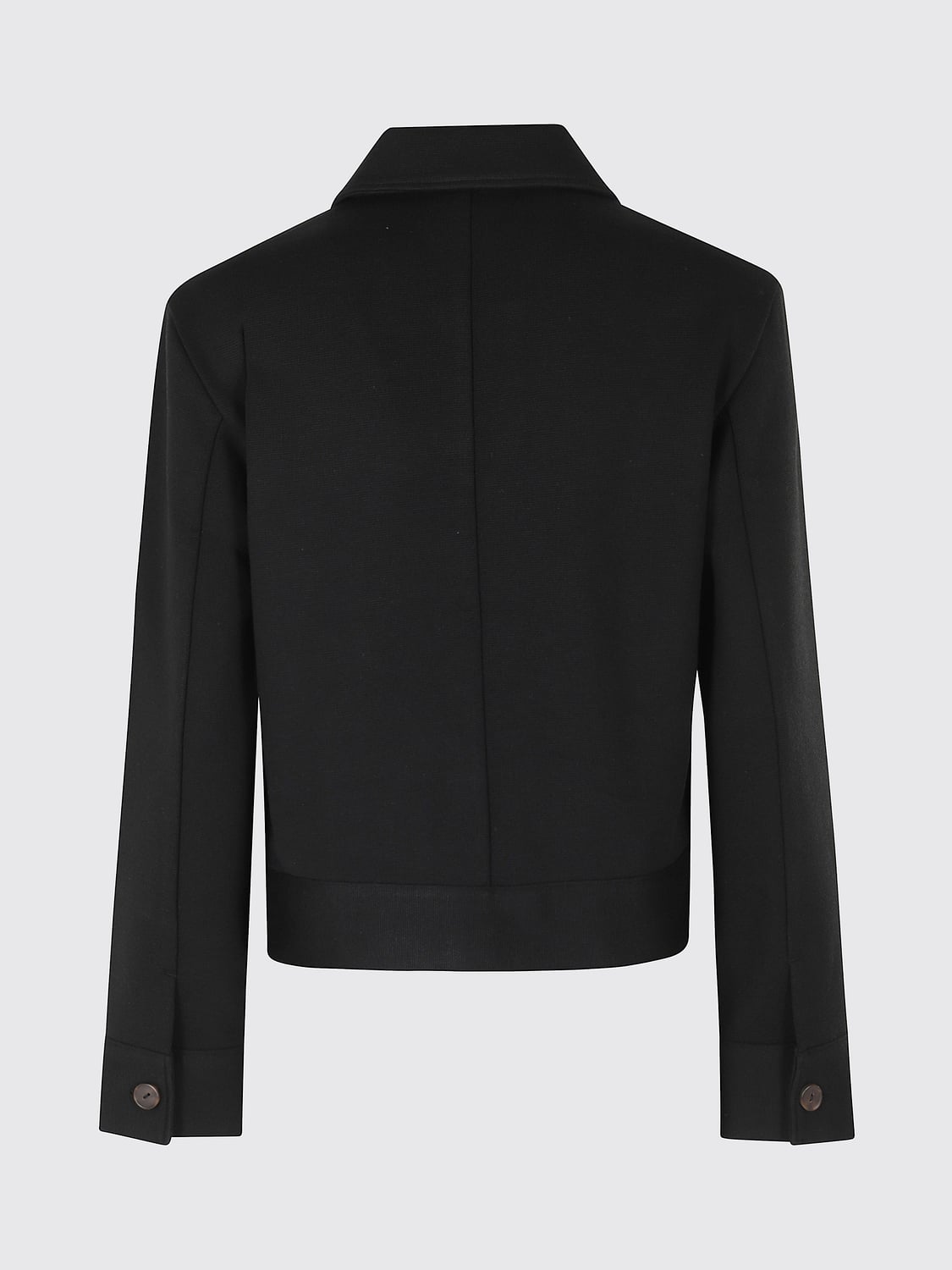 VINCE JACKET: Vince Single-Breasted Slim Fit Short Jacket in a Wool Blend, Black - Img 3