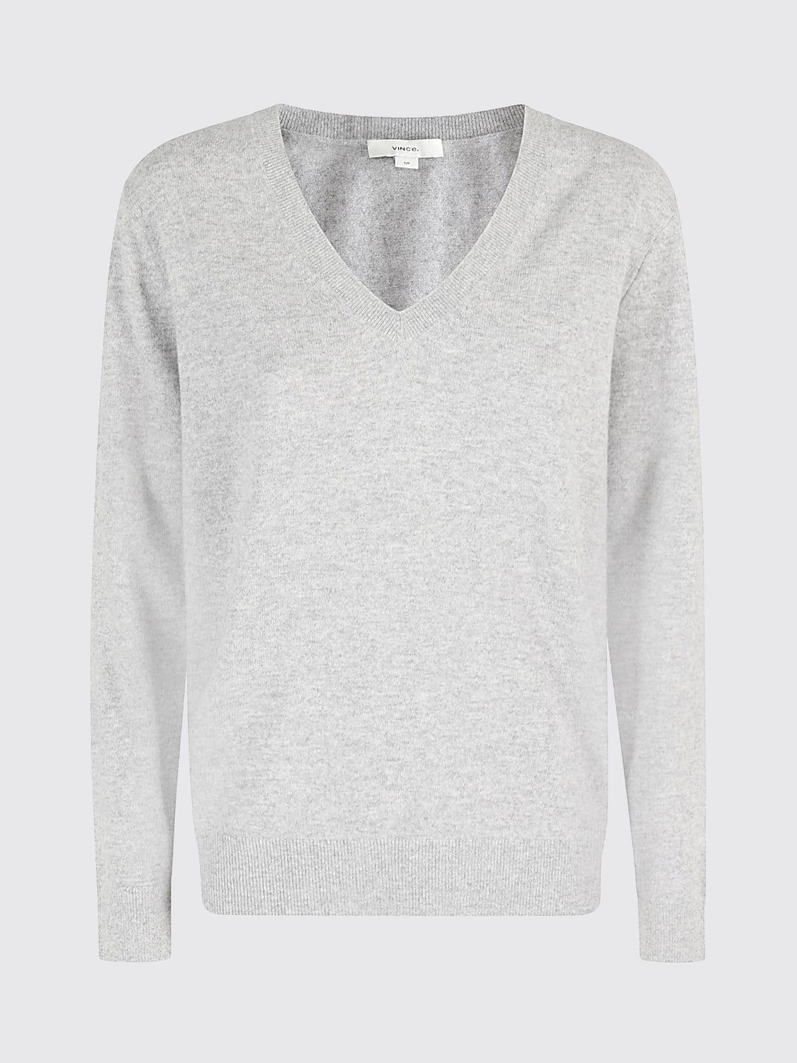 VINCE PULLOVER: V-Ausschnitt-Pullover von Vince aus reinem Kaschmir mit langen Ärmeln, Grau - Img 2