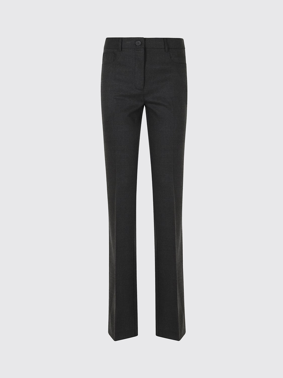 SEMICOUTURE PANTALONES: Pantalones slim fit Semicouture de 5 bolsillos en forro polar de lana, Gris - Img 2
