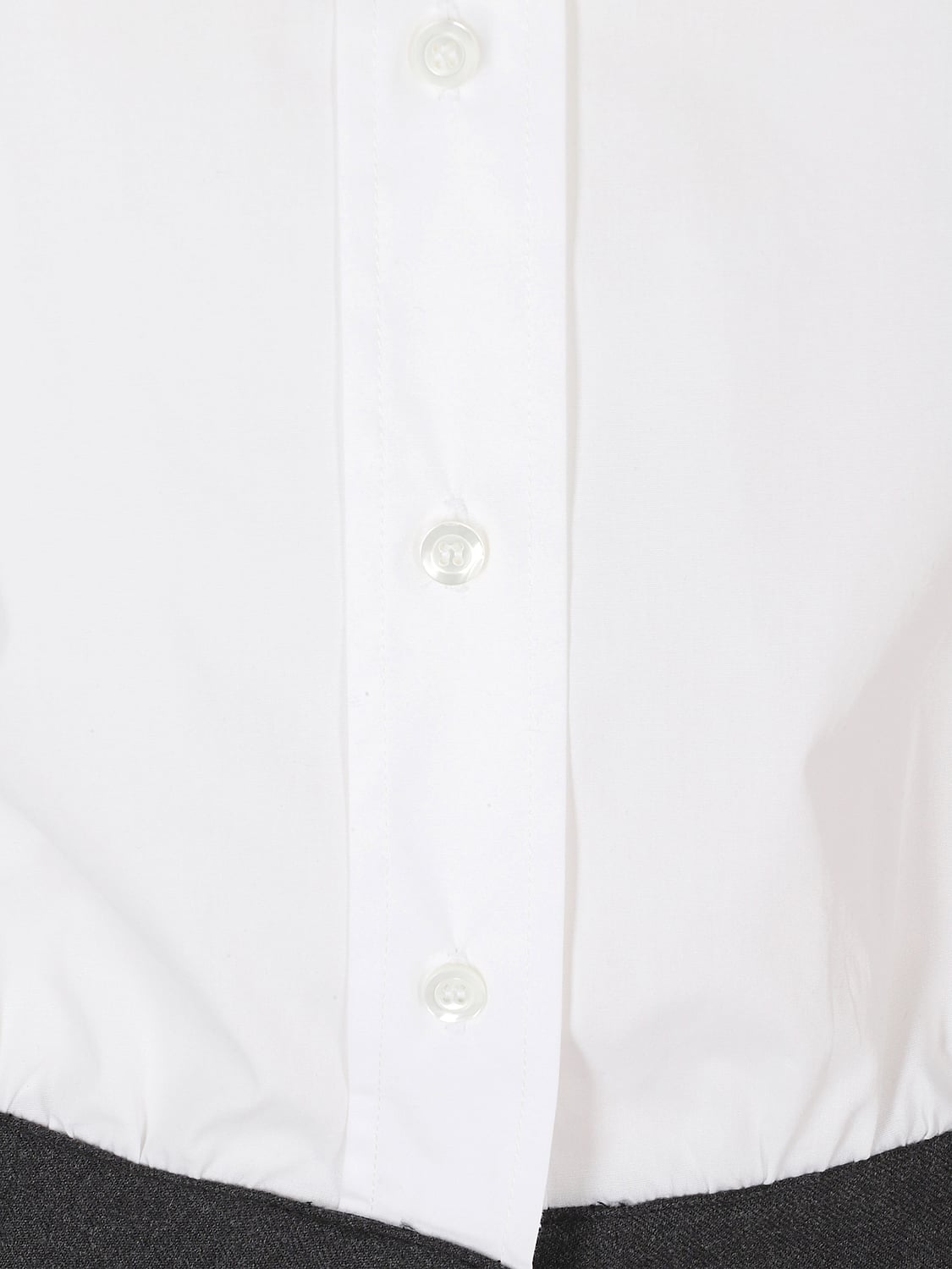 SEMICOUTURE CAMISA: Camisa Semicouture de algodón elástico con trabillas en la cintura, Blanco - Img 4