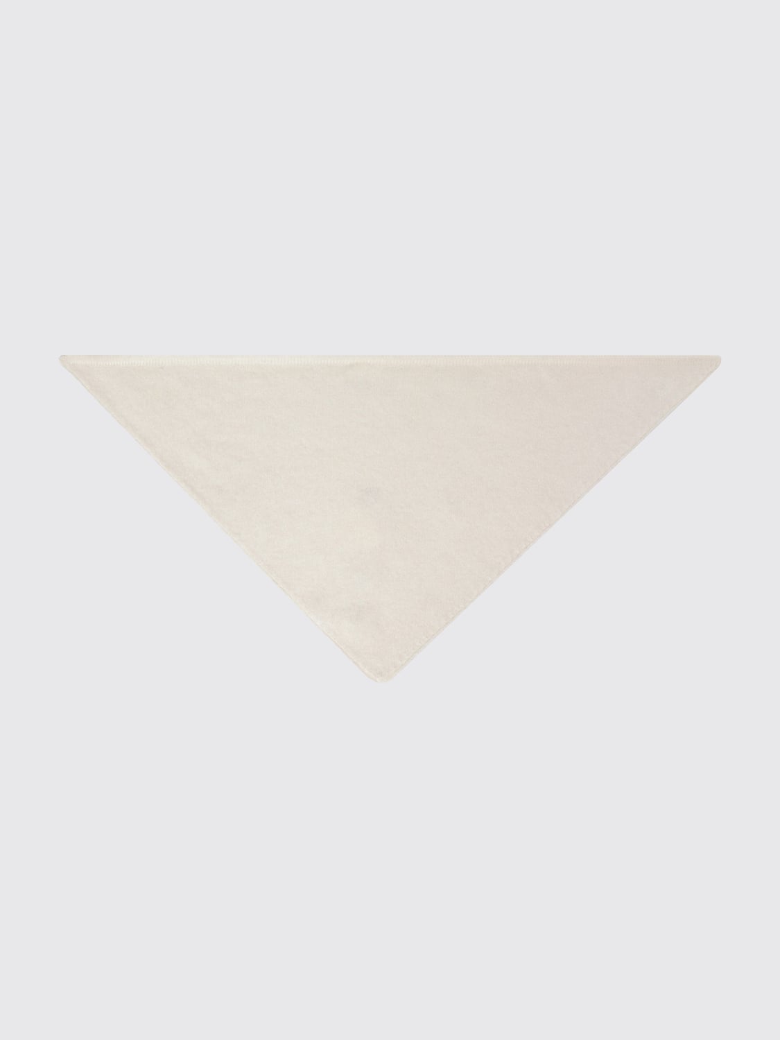 ALMADA LABEL SCARF: Almada Label Bini Triangular Pure Cashmere Scarf with Flared Hem, Cream - Img 2