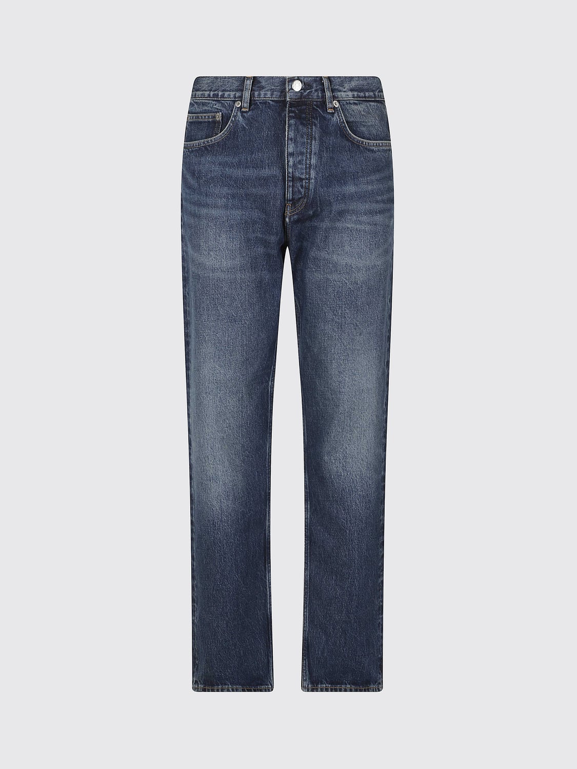 SUNFLOWER JEANS: Sunflower Mid-Rise Straight Jeans in Cotton Denim with Five Pockets, Blue - Img 2
