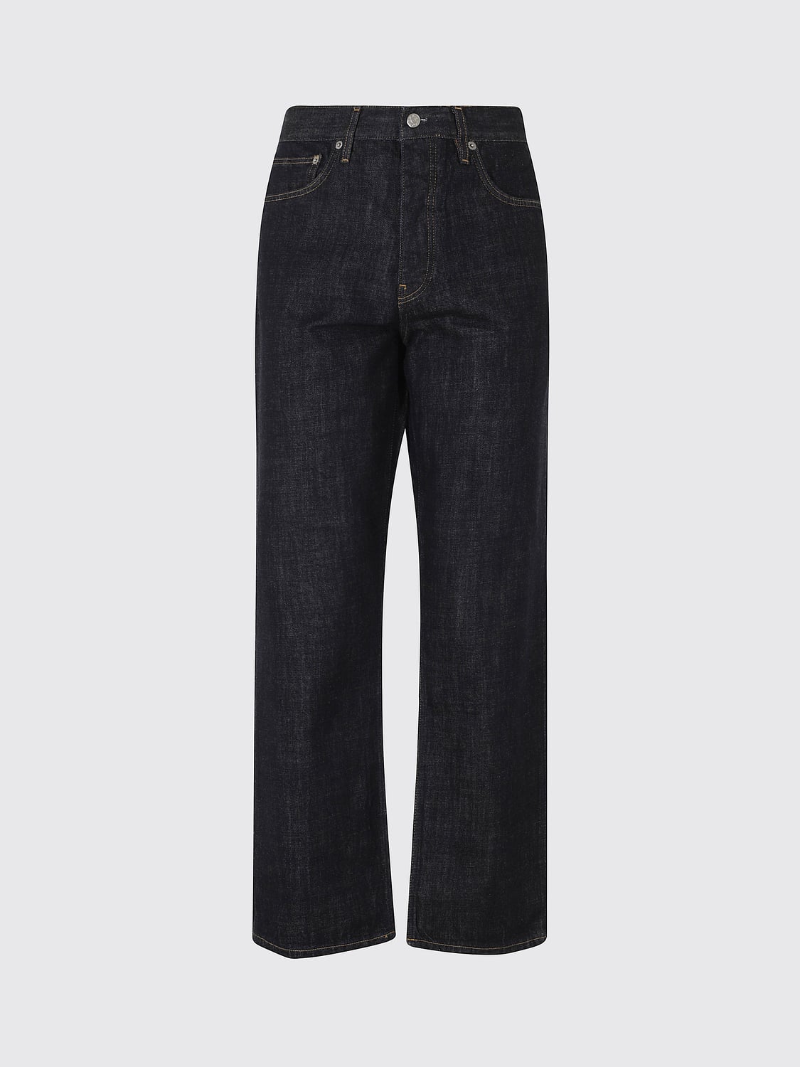 SUNFLOWER JEANS: Sunflower Mid-Rise Straight Jeans in Cotton Denim with Five Pockets, Blue - Img 2