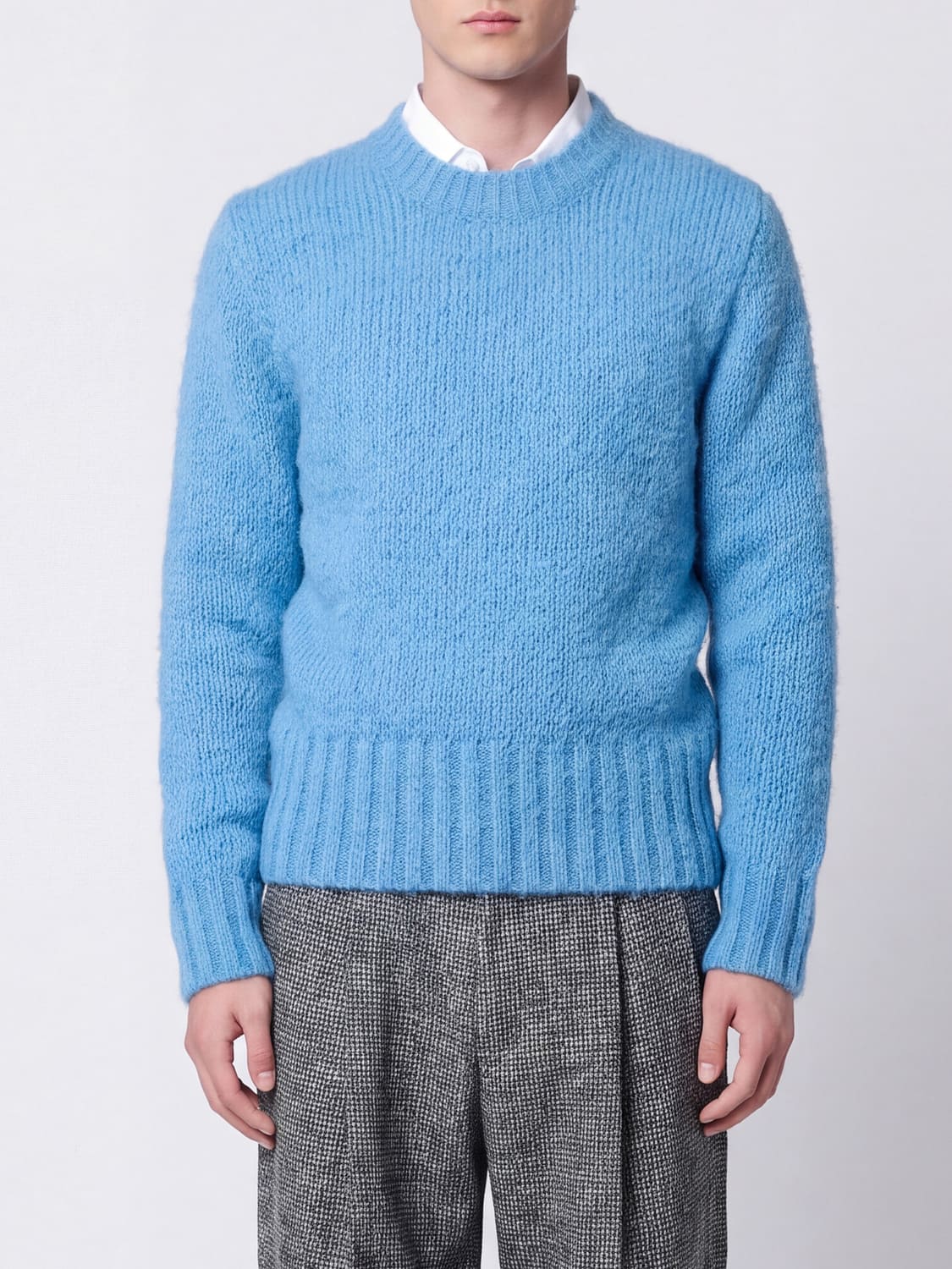 DOLCE & GABBANA PULLOVER: Dolce & Gabbana Rundhalspullover aus türkisfarbener Wolle, Türkis - Img 1
