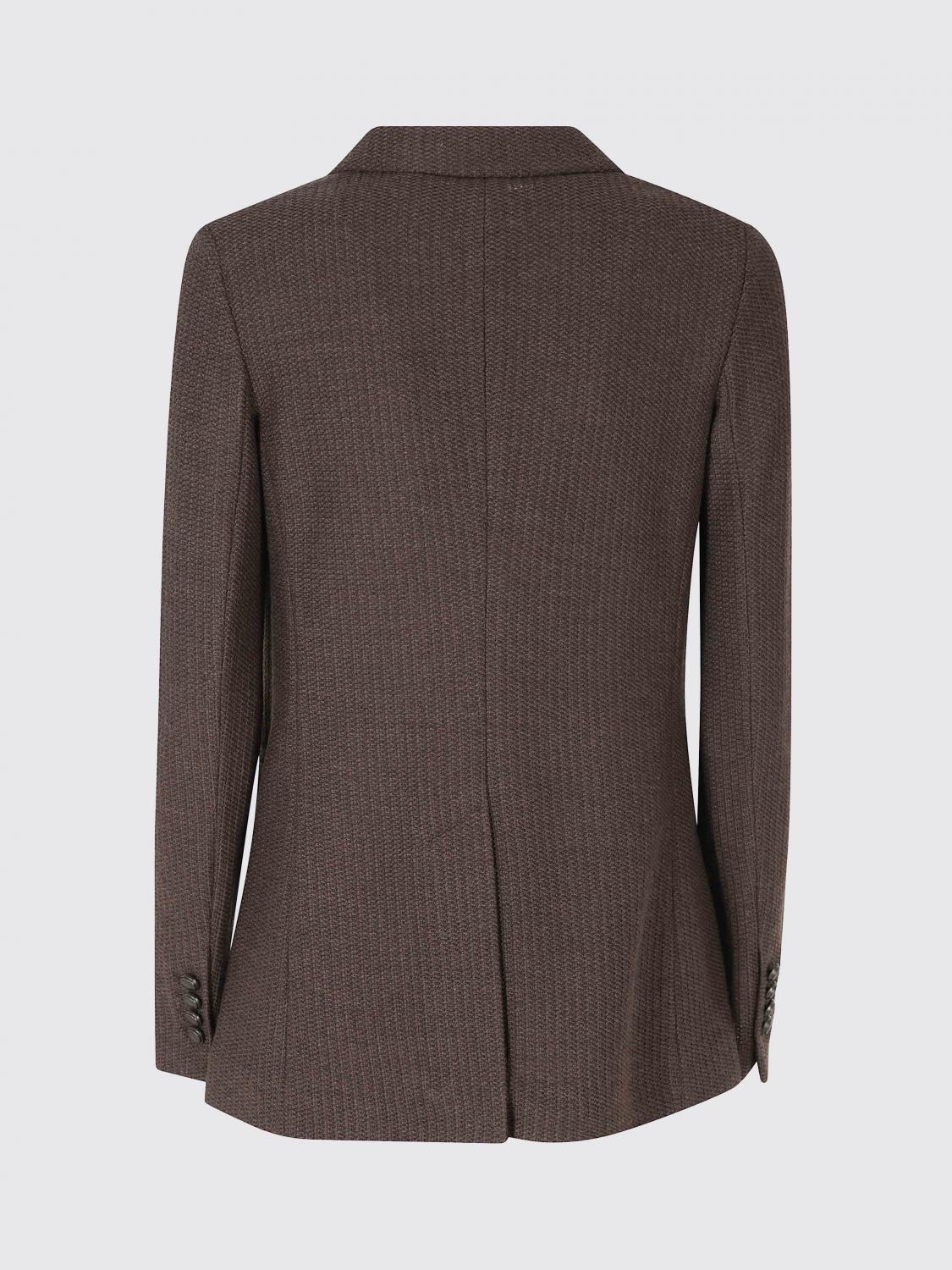 CIRCOLO 1901 JACKET: Double-Breasted Wool Blend Blazer Circolo 1901 with Metal Buttons, Brown - Img 3