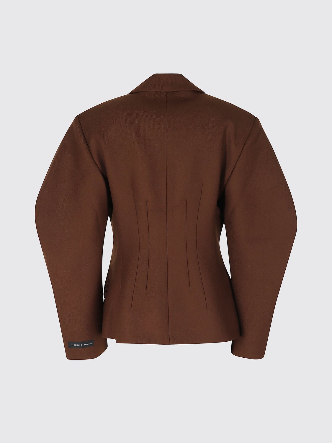 HERSKIND JACKET: Slim Fit Single-Breasted Blazer Herskind in Recycled Virgin Wool, Brown - Img 3
