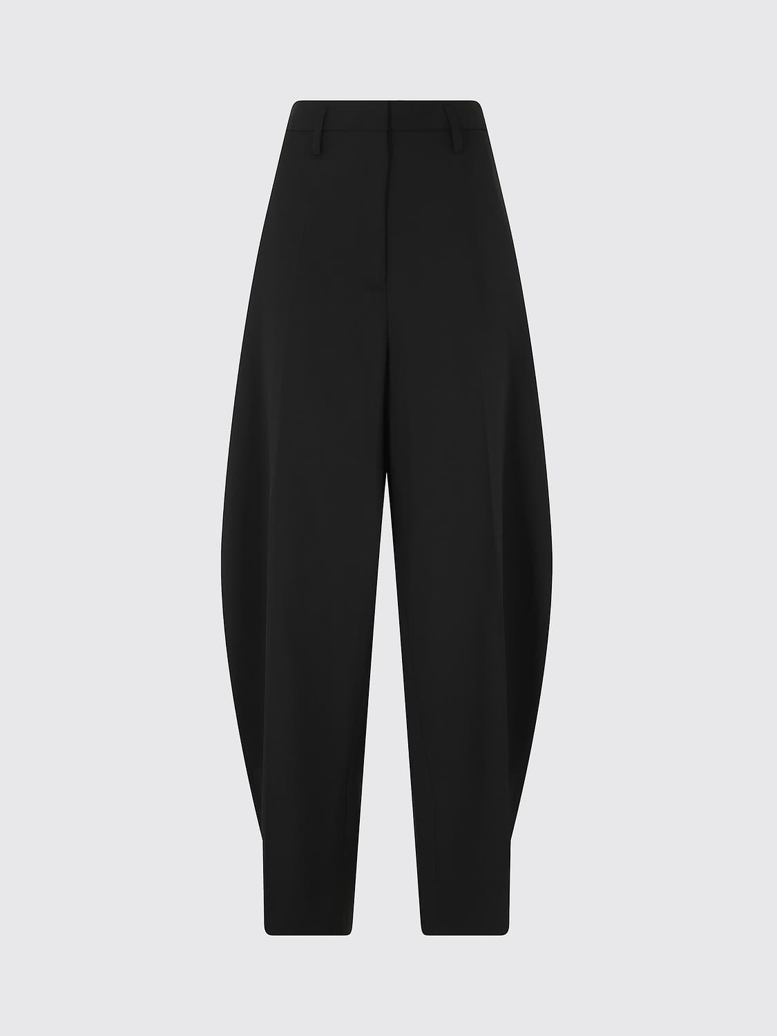HERSKIND PANTS: Herskind Baggy Wide-Leg Tailored Trousers in Canvas Crêpe, Black - Img 2