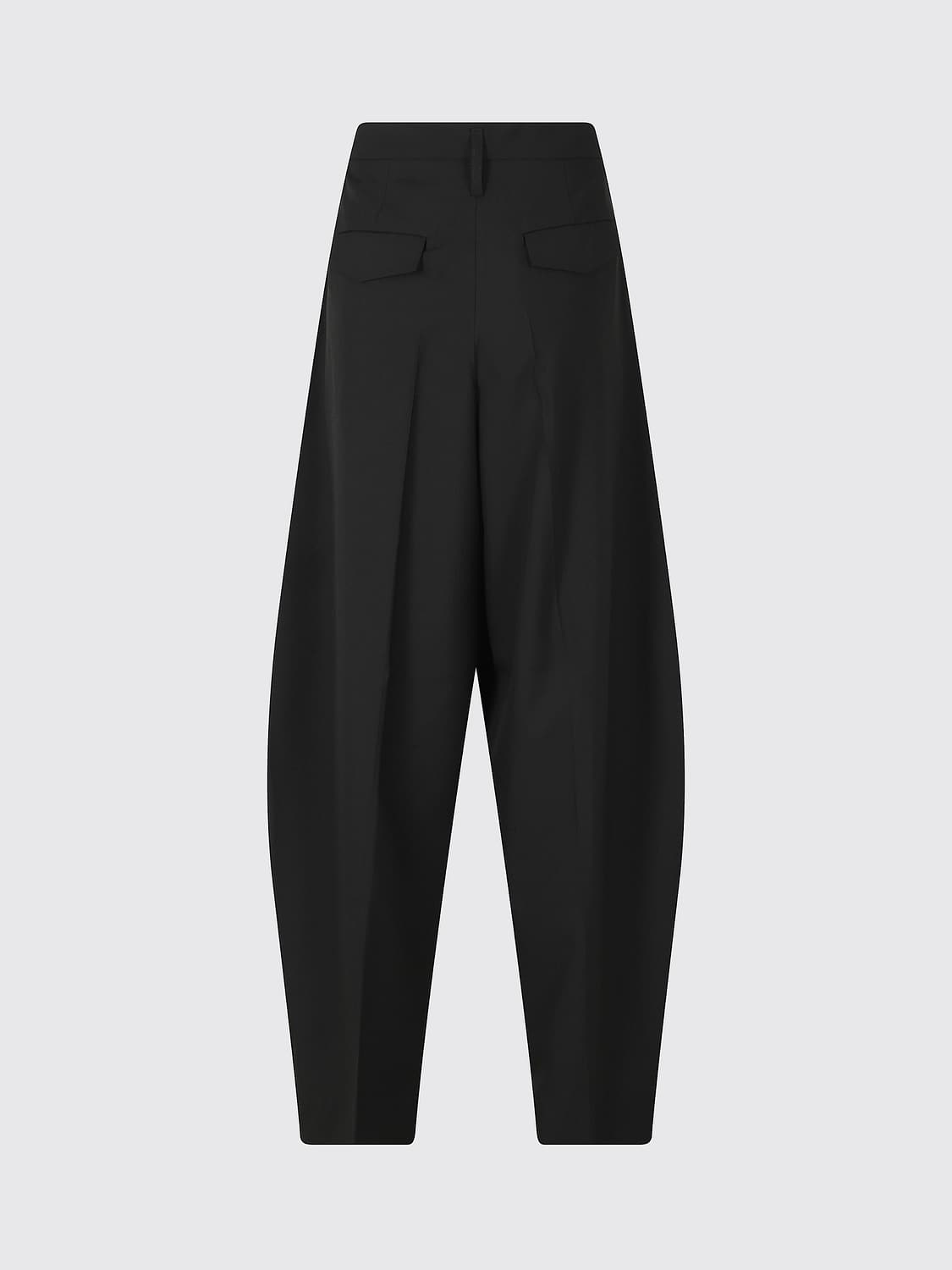 HERSKIND PANTS: Herskind Baggy Wide-Leg Tailored Trousers in Canvas Crêpe, Black - Img 3
