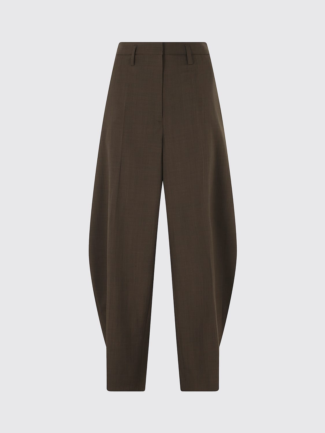 HERSKIND PANTS: Herskind Baggy Wide-Leg Tailored Trousers in Canvas Crêpe, Green - Img 2