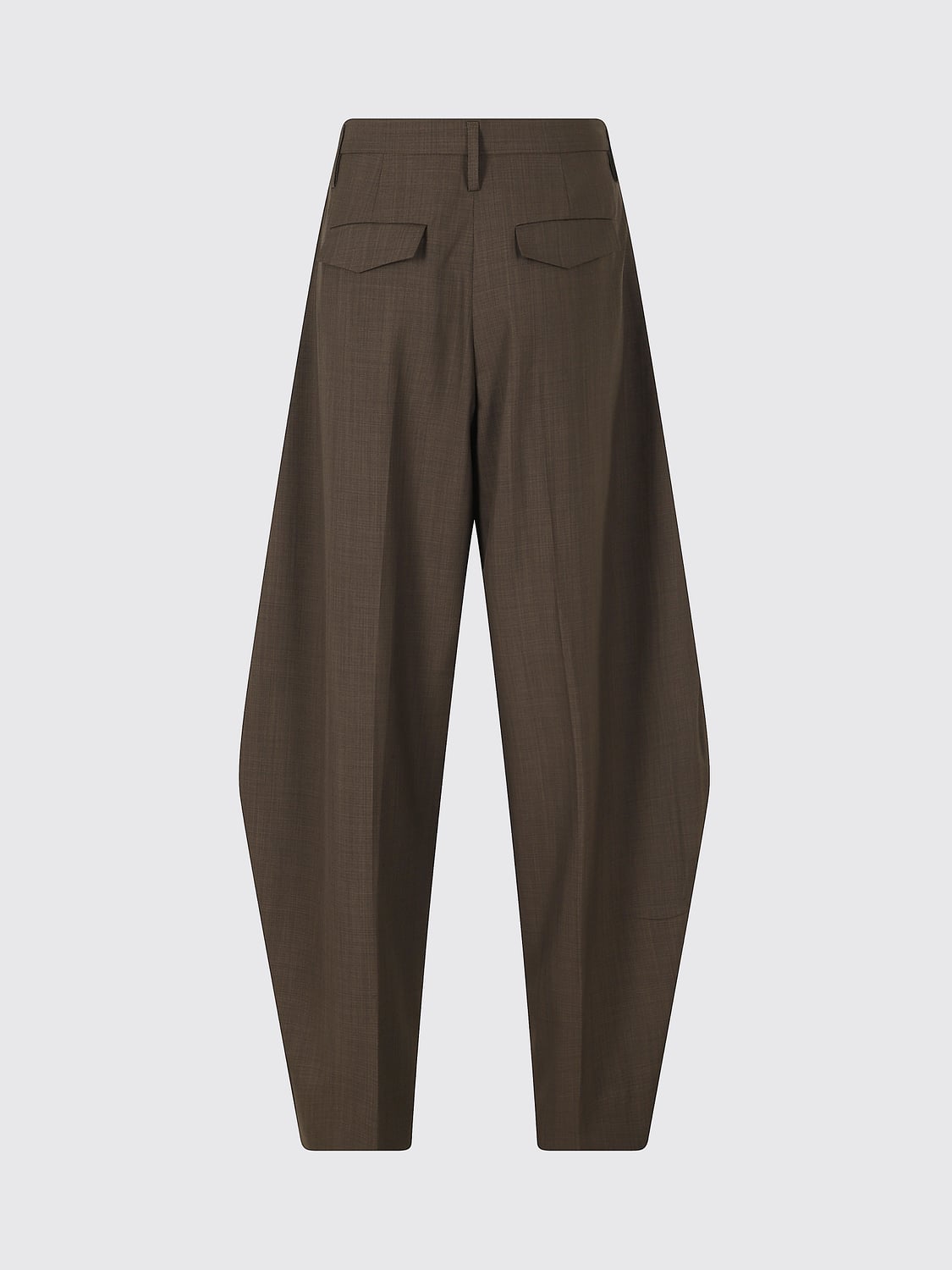 HERSKIND PANTS: Herskind Baggy Wide-Leg Tailored Trousers in Canvas Crêpe, Green - Img 3