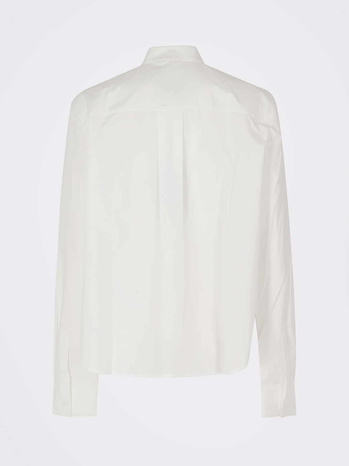 HERSKIND SHIRT: Herskind Cotton Poplin Shirt with Embroidered Plastron and Wing Collar, White - Img 3