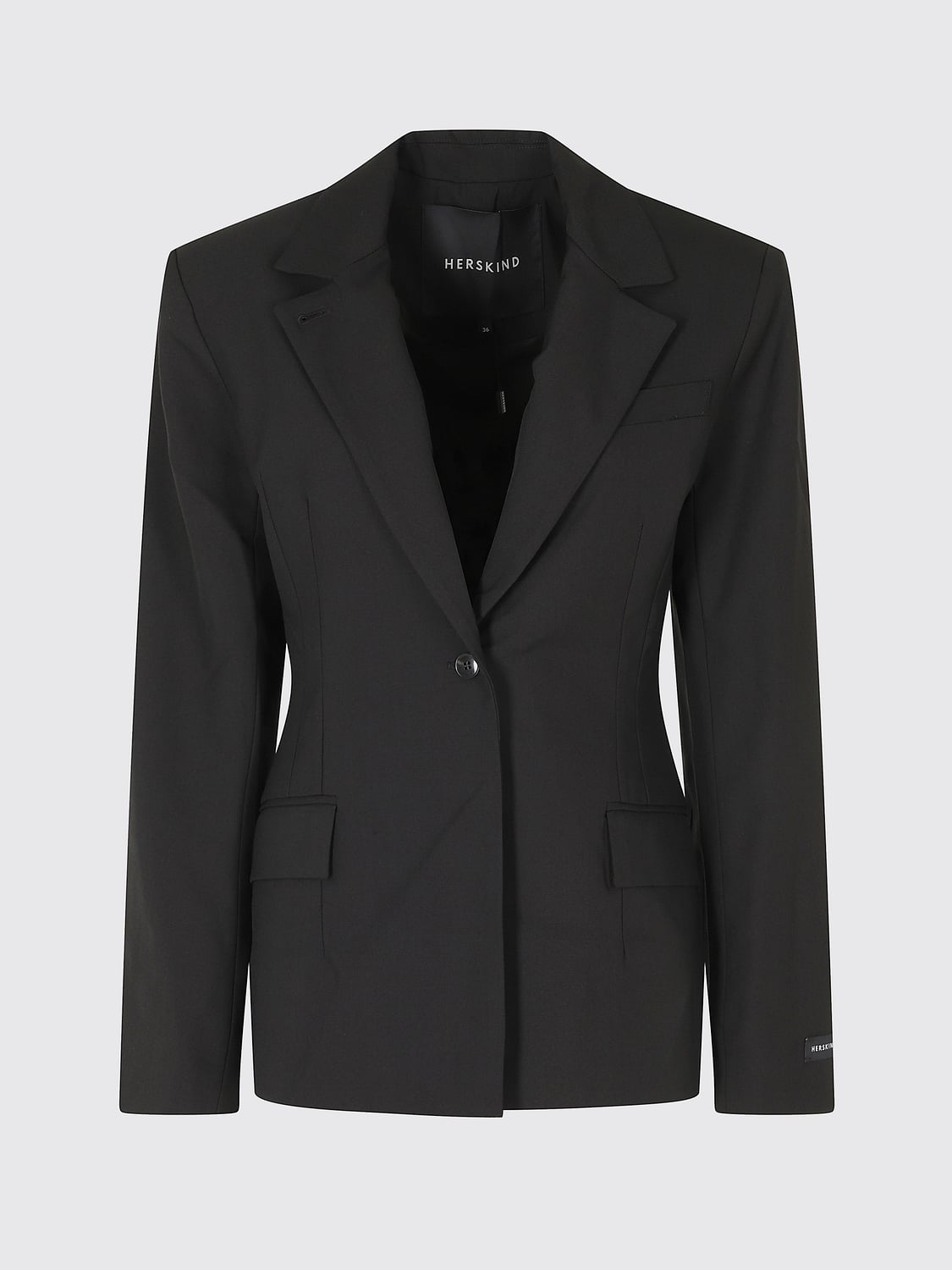 HERSKIND JACKET: Slim Fit Single-Breasted One-Button Blazer Herskind, Black - Img 2