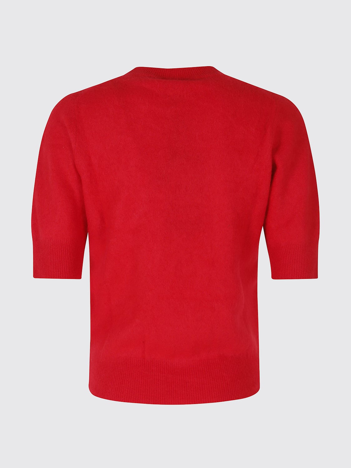 HERSKIND SWEATER: Herskind Slim Fit Short-Sleeved Jumper in Wool and Cashmere, Red - Img 3