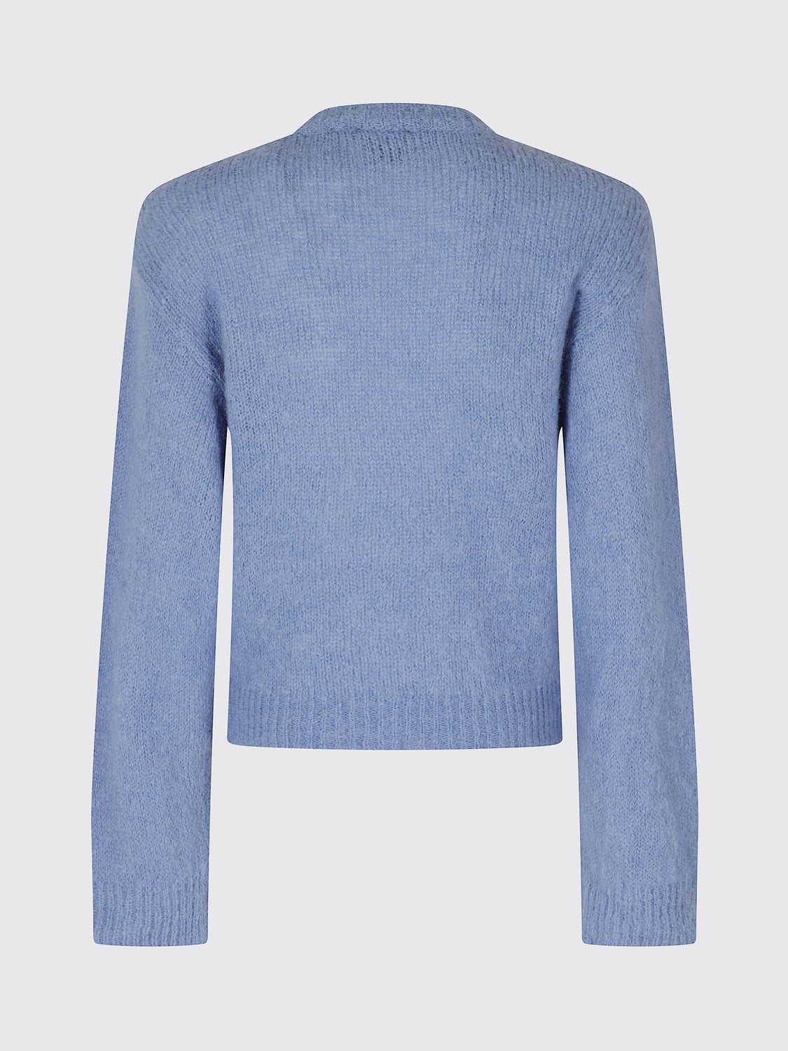 ALYSI SWEATER: Alysi Mohair Crewneck Jumper with Long Sleeves and Dropped Shoulders, Blue - Img 3