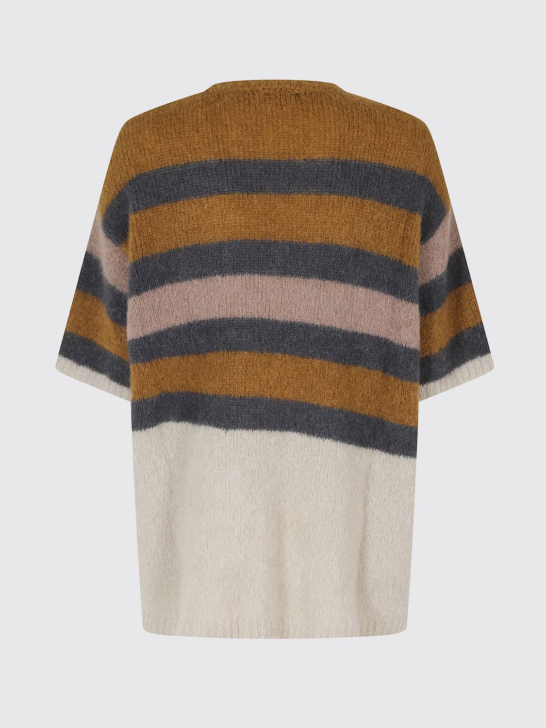 ALYSI PULL: Pull à col rond et rayures Alysi en mohair à manches courtes, Multicolore - Img 3