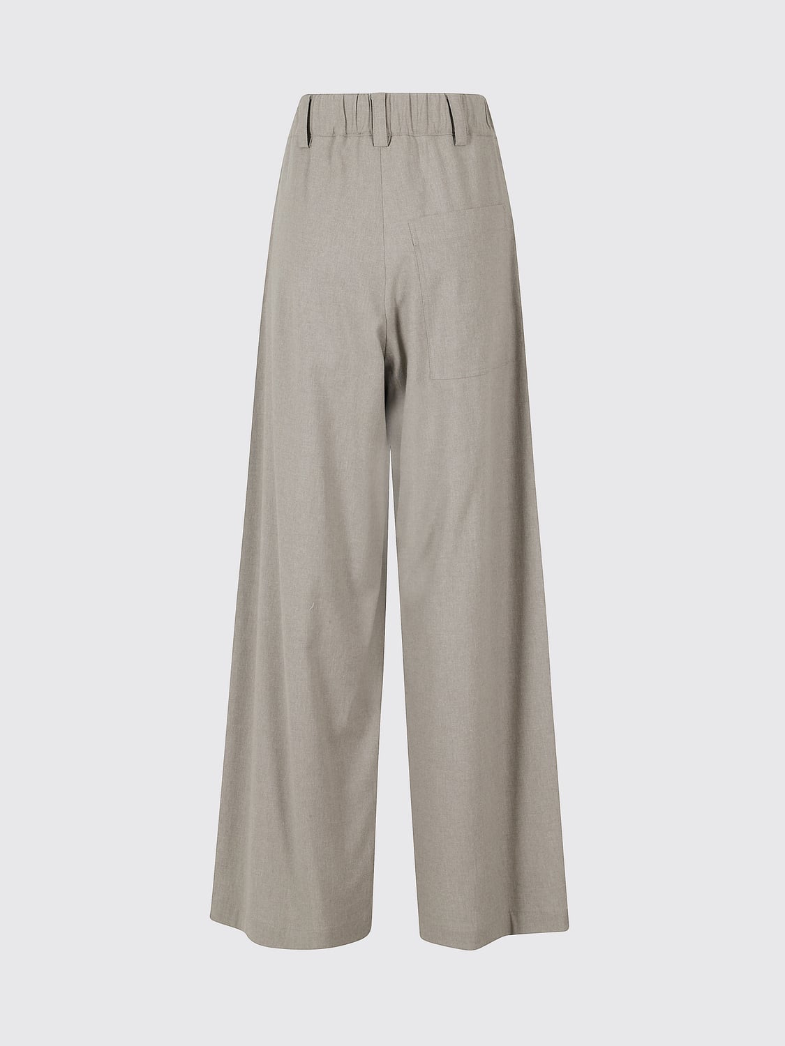 ALYSI PANTS: Alysi Wool-Blend Wide-Leg Palazzo Trousers with Elasticated Waist, Brown - Img 3