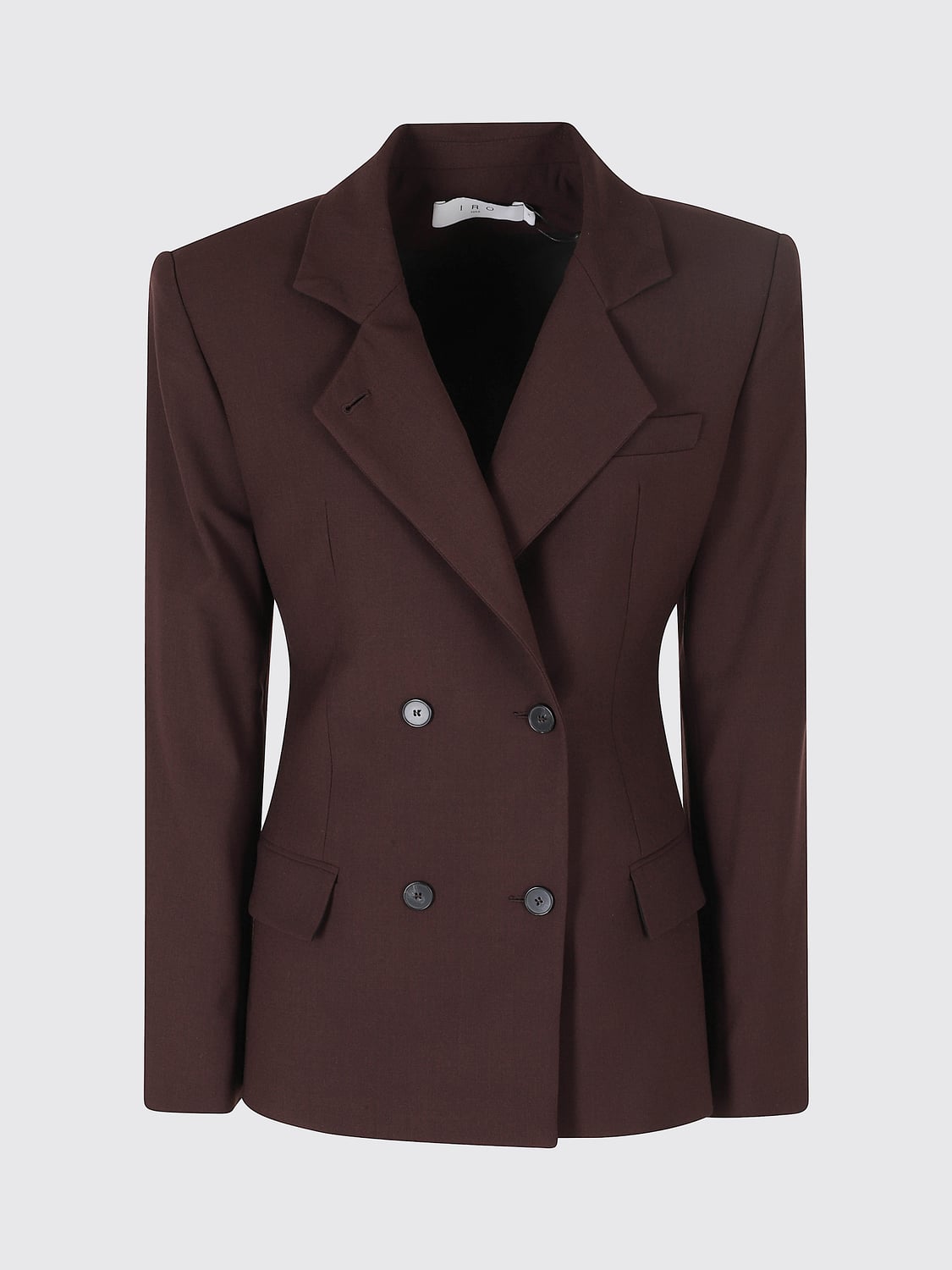 IRO JACKET: Slim Fit Double-Breasted Blazer Iro in Wool and Cotton Blend, Brown - Img 2