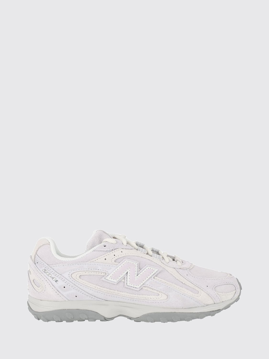 NEW BALANCE スニーカー: NEW BALANCE 204L レザー＆スエード製 アプライドロゴ付きロートップスニーカー, グレー - Img 1