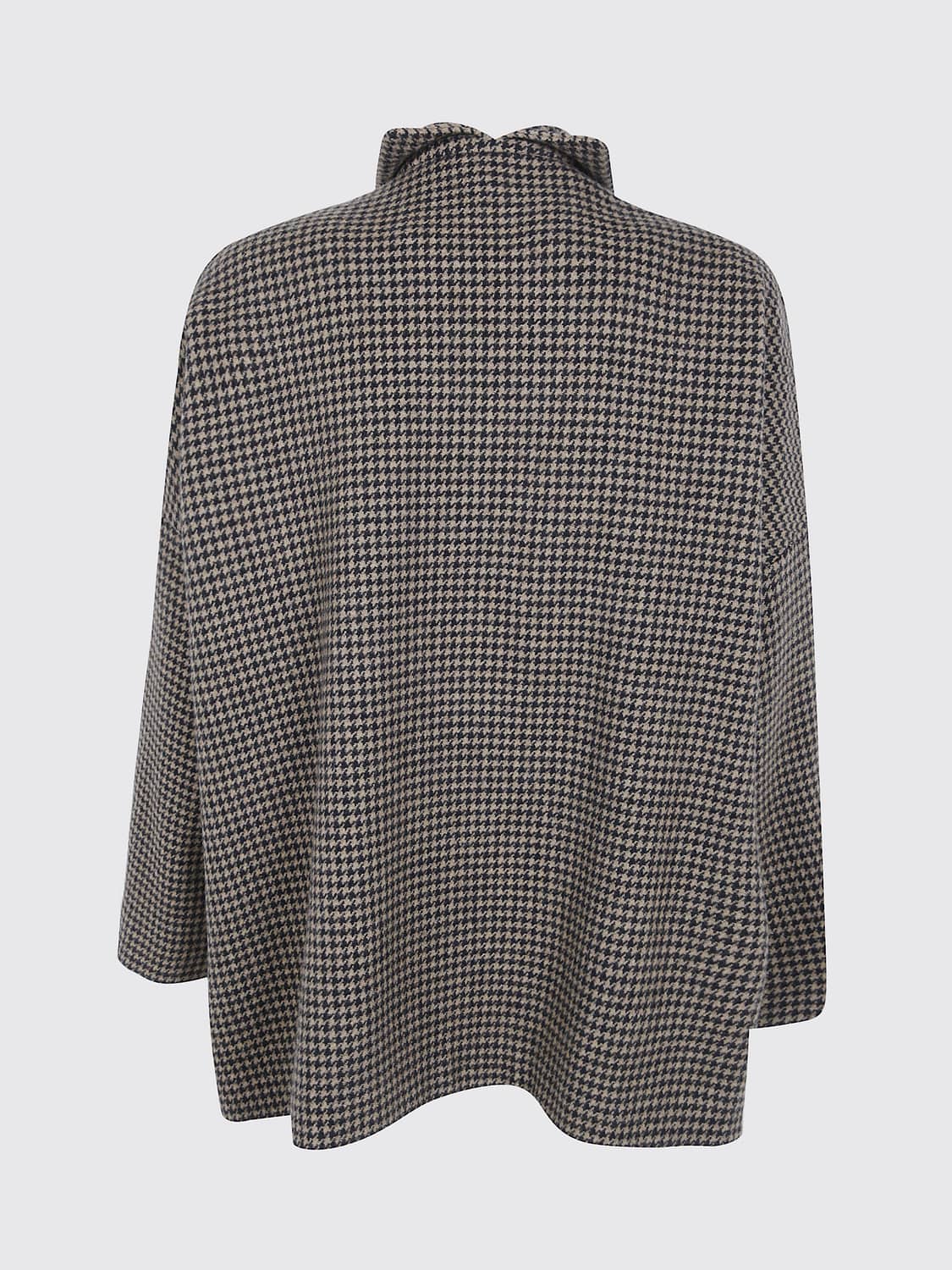 DANIELA GREGIS COAT: Daniela Gregis Houndstooth Wool Single-Breasted Short Coat, Black - Img 3