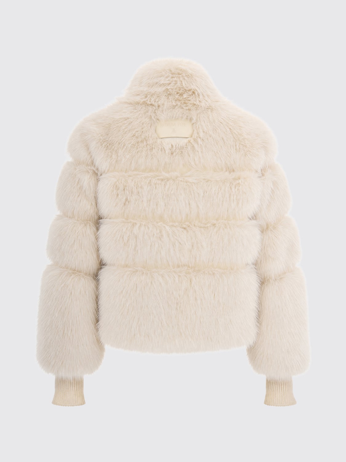 PATRIZIA PEPE FOURRURE: Veste en fausse fourrure Patrizia Pepe avec col montant et boucle, Beige - Img 3