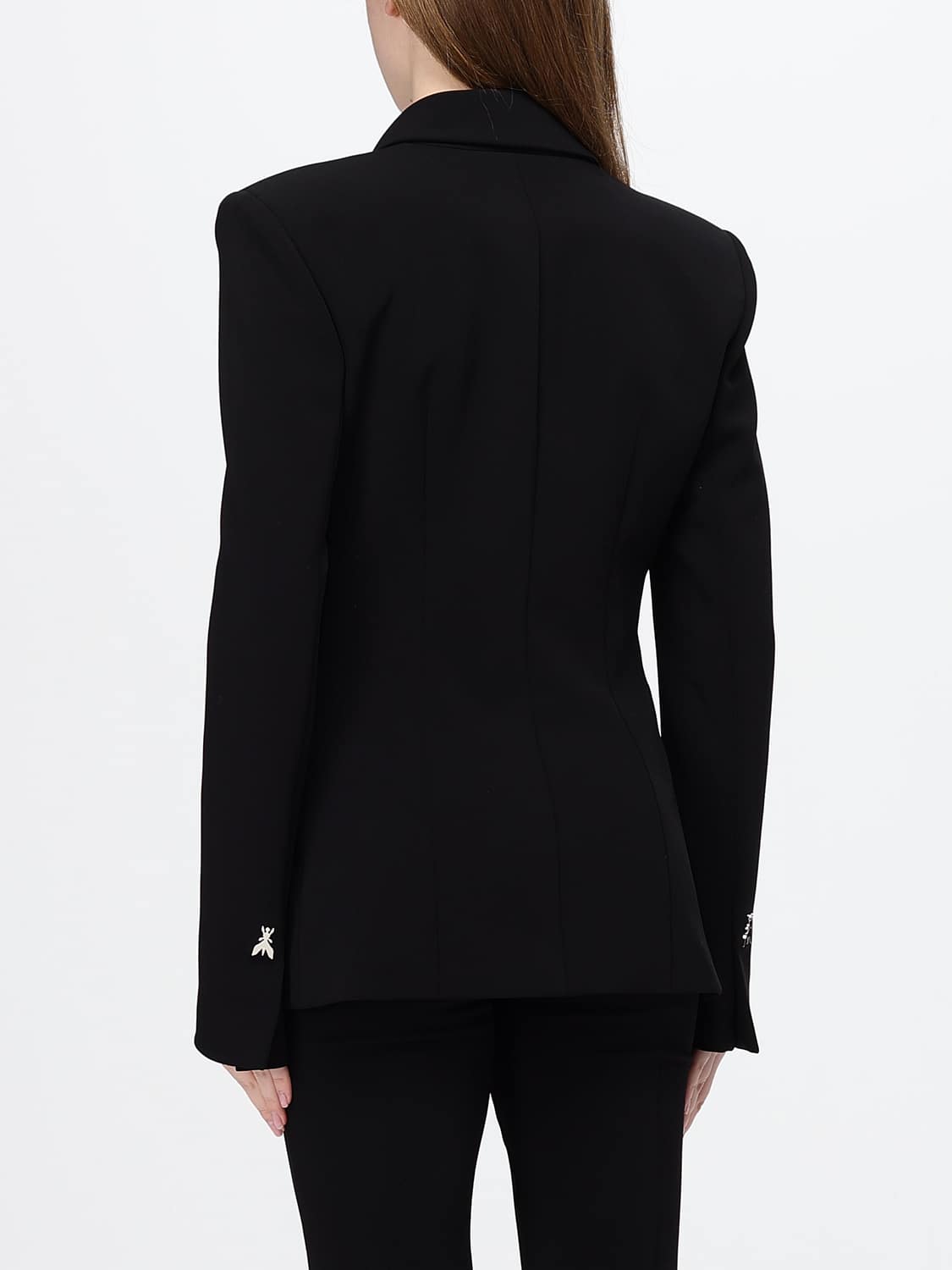 PATRIZIA PEPE CHAQUETA: Blazer corsé Patrizia Pepe slim fit con solapas de pico y hombros acolchados, Negro - Img 2