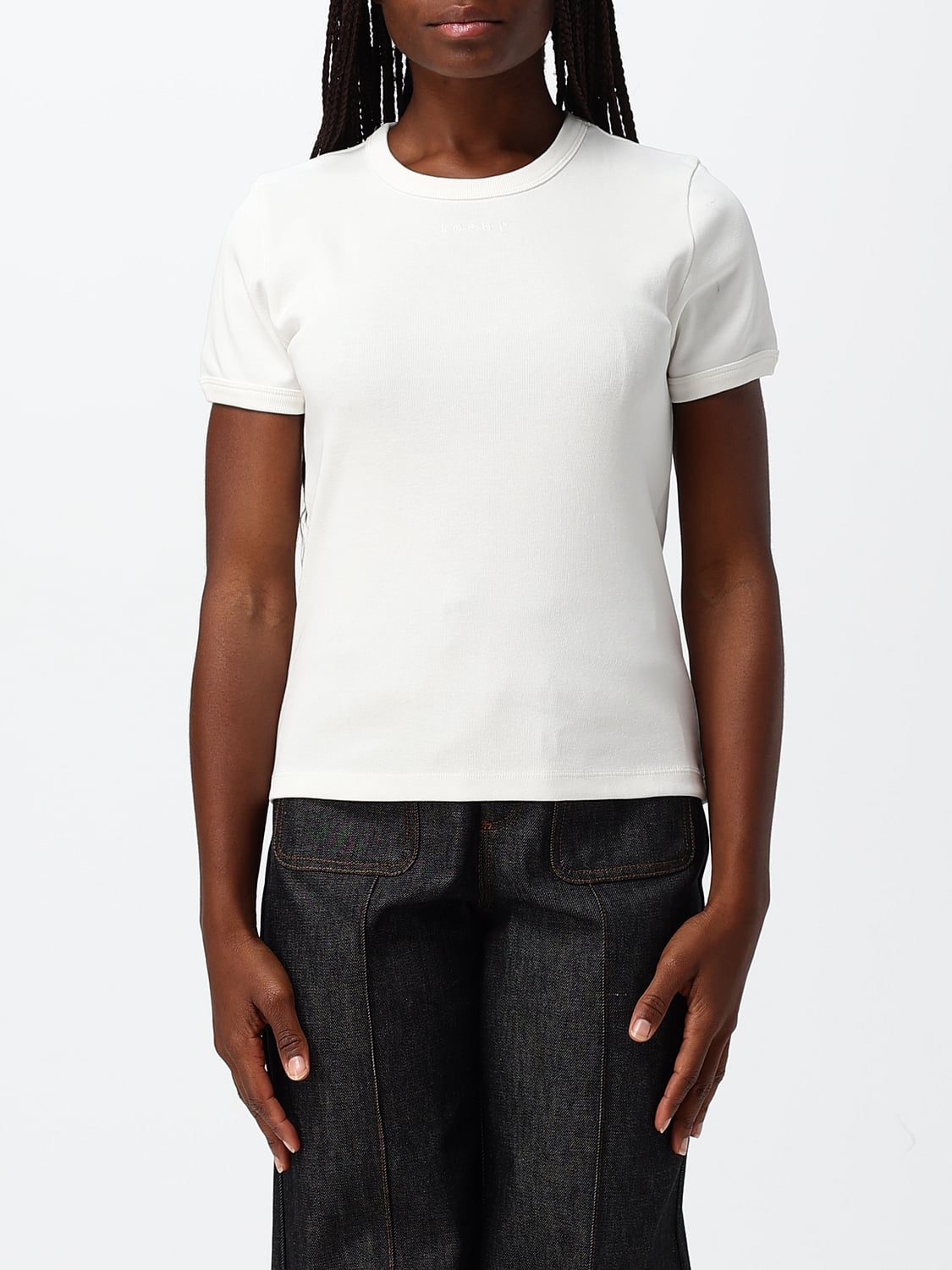 SOEUR T-SHIRTS: T-shirt Soeur a maniche corte in puro cotone con scollo rotondo, Bianco - Img 1