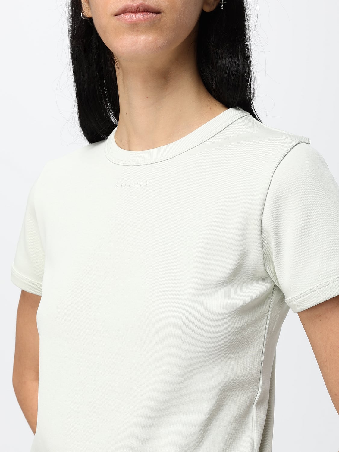 SOEUR T-SHIRTS: T-shirt Soeur a maniche corte in puro cotone con scollo rotondo, Verde - Img 3