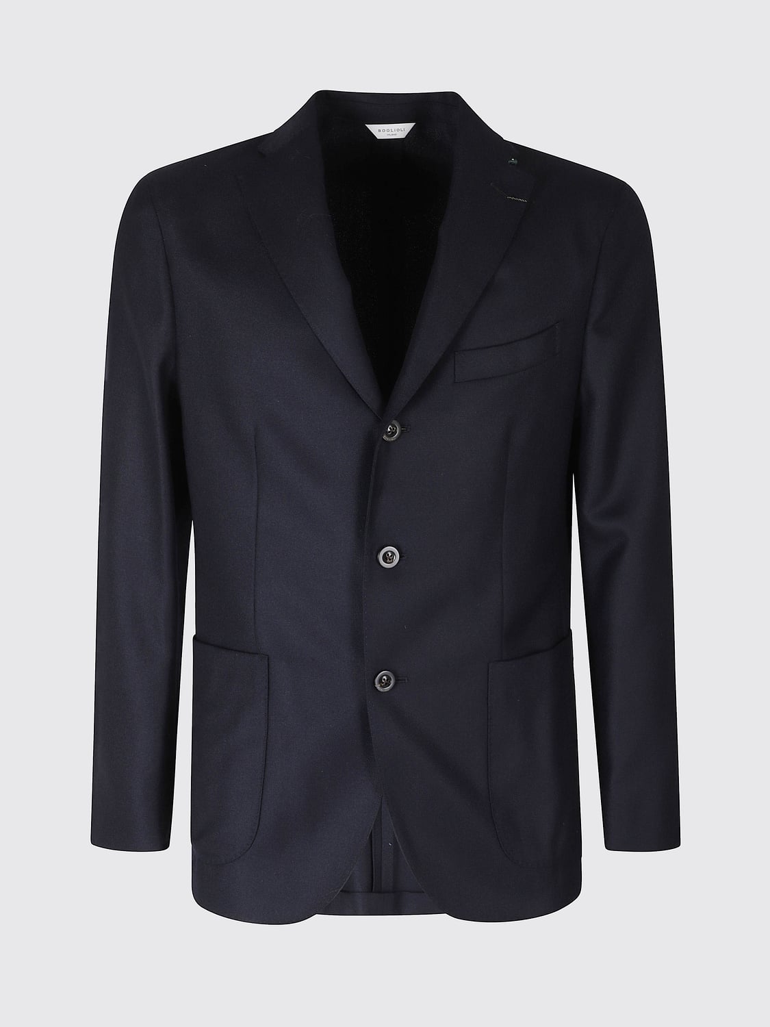 BOGLIOLI JACKET: Classic Single-Breasted Boglioli Blazer in Pure Virgin Wool with Patch Pockets, Blue - Img 2