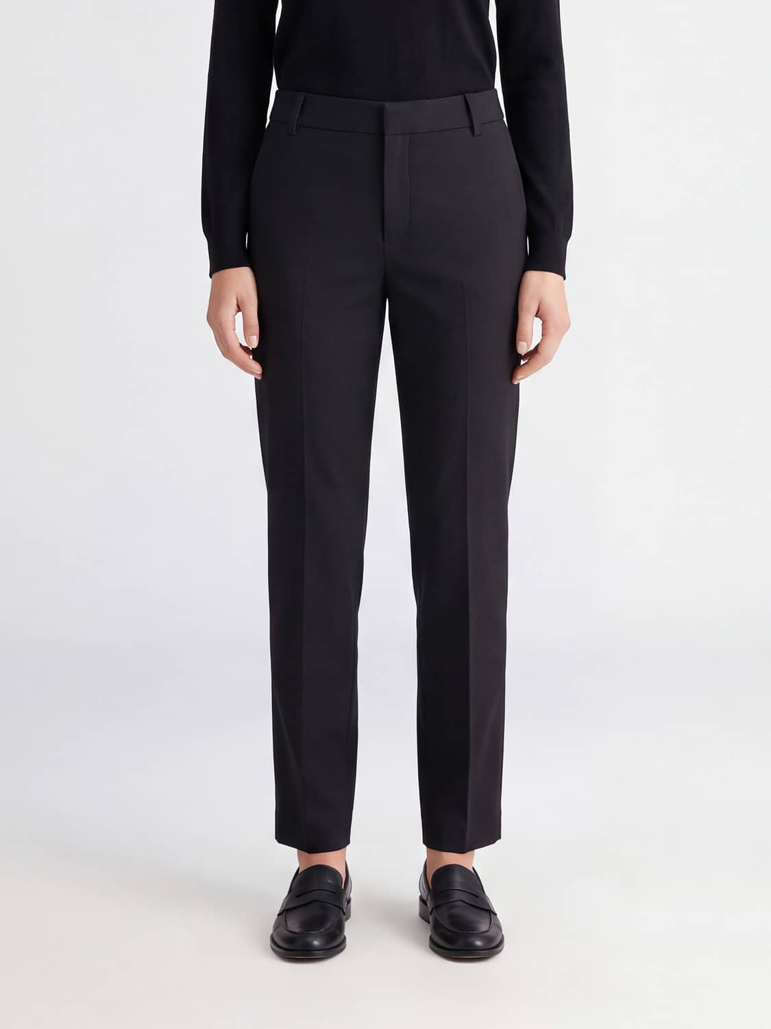DONDUP HOSE: Dondup Nima Slim-Fit-Chinohose aus Schurwolle mit niedriger Leibhöhe, Schwarz - Img 1