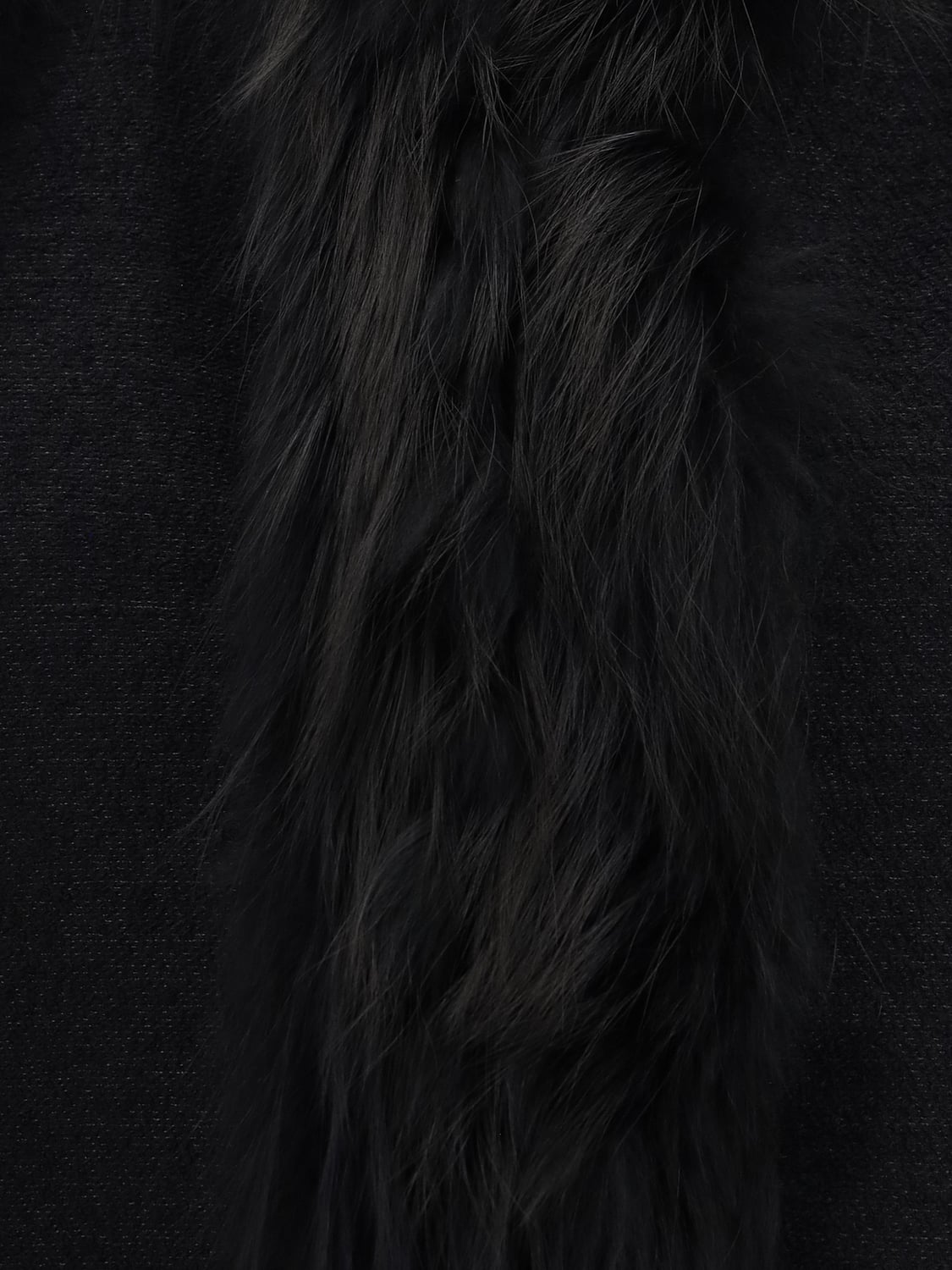 FENDI ABRIGO DE PIEL: Chaleco Fendi de lana virgen con cuello de pelo de zorro, Negro - Img 3